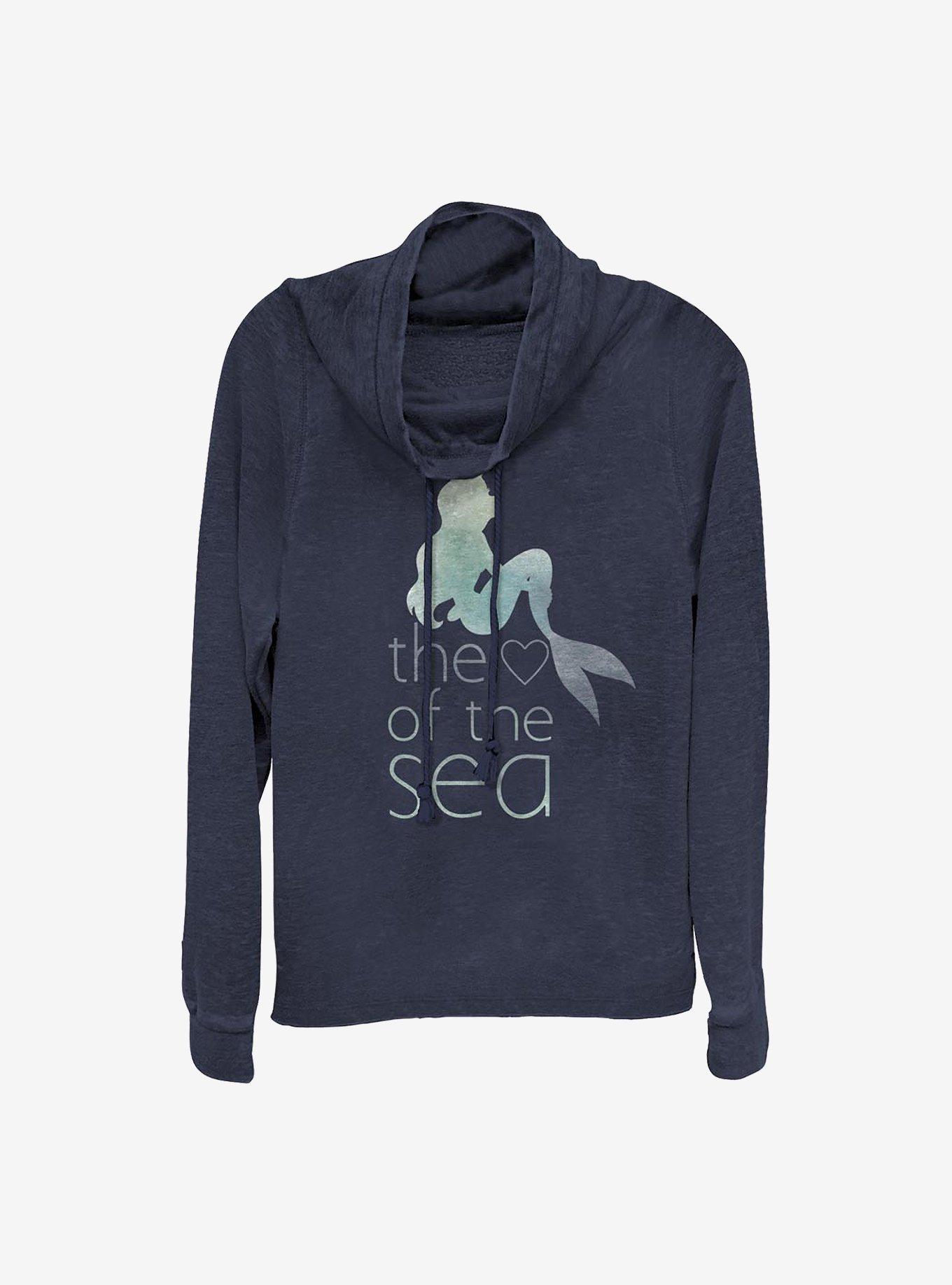 Disney The Little Mermaid Heart Of The Sea Cowlneck Long-Sleeve Girls Top, , hi-res