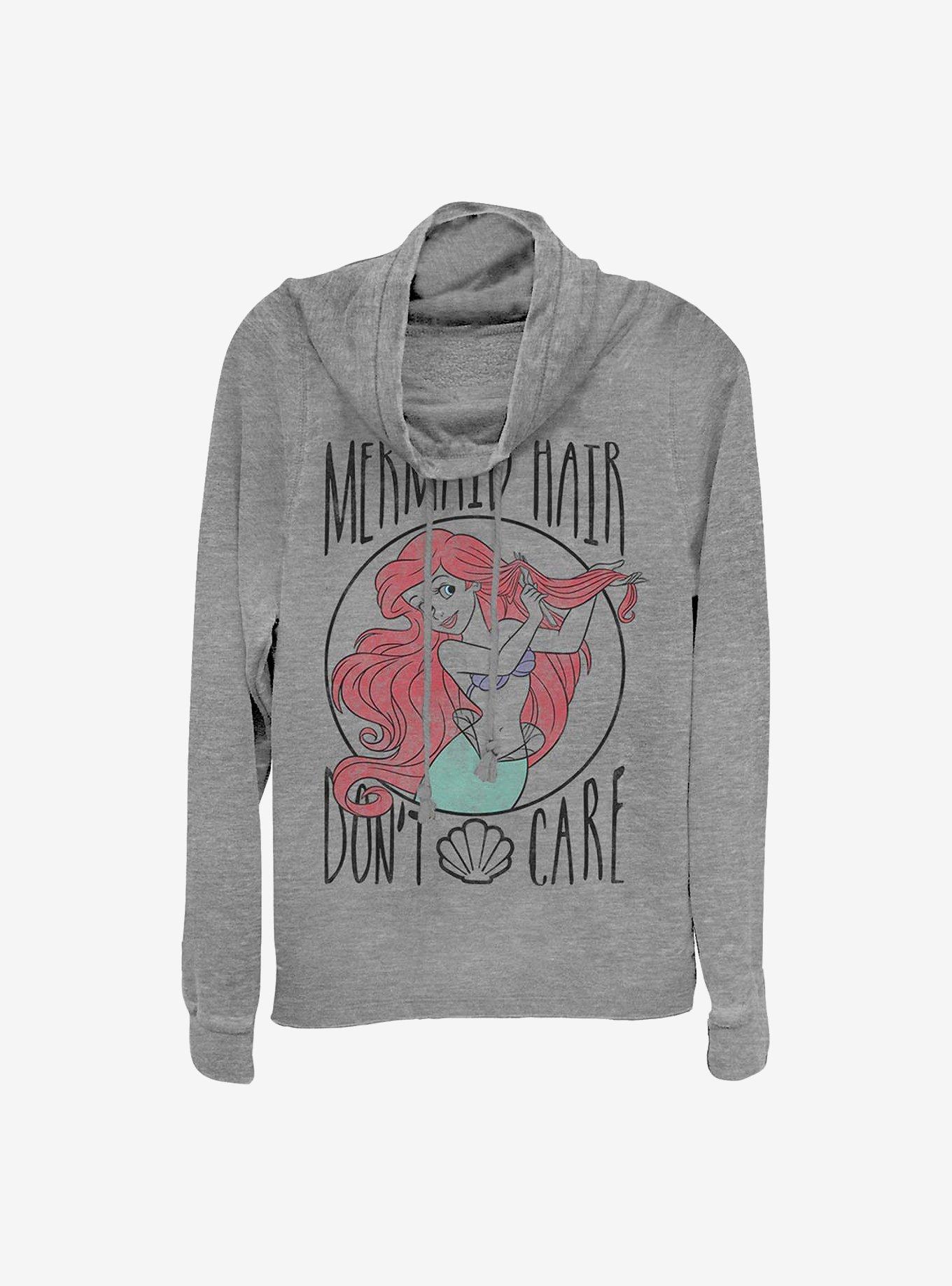 Disney The Little Mermaid Mermaid Hair Cowlneck Long-Sleeve Girls Top, , hi-res