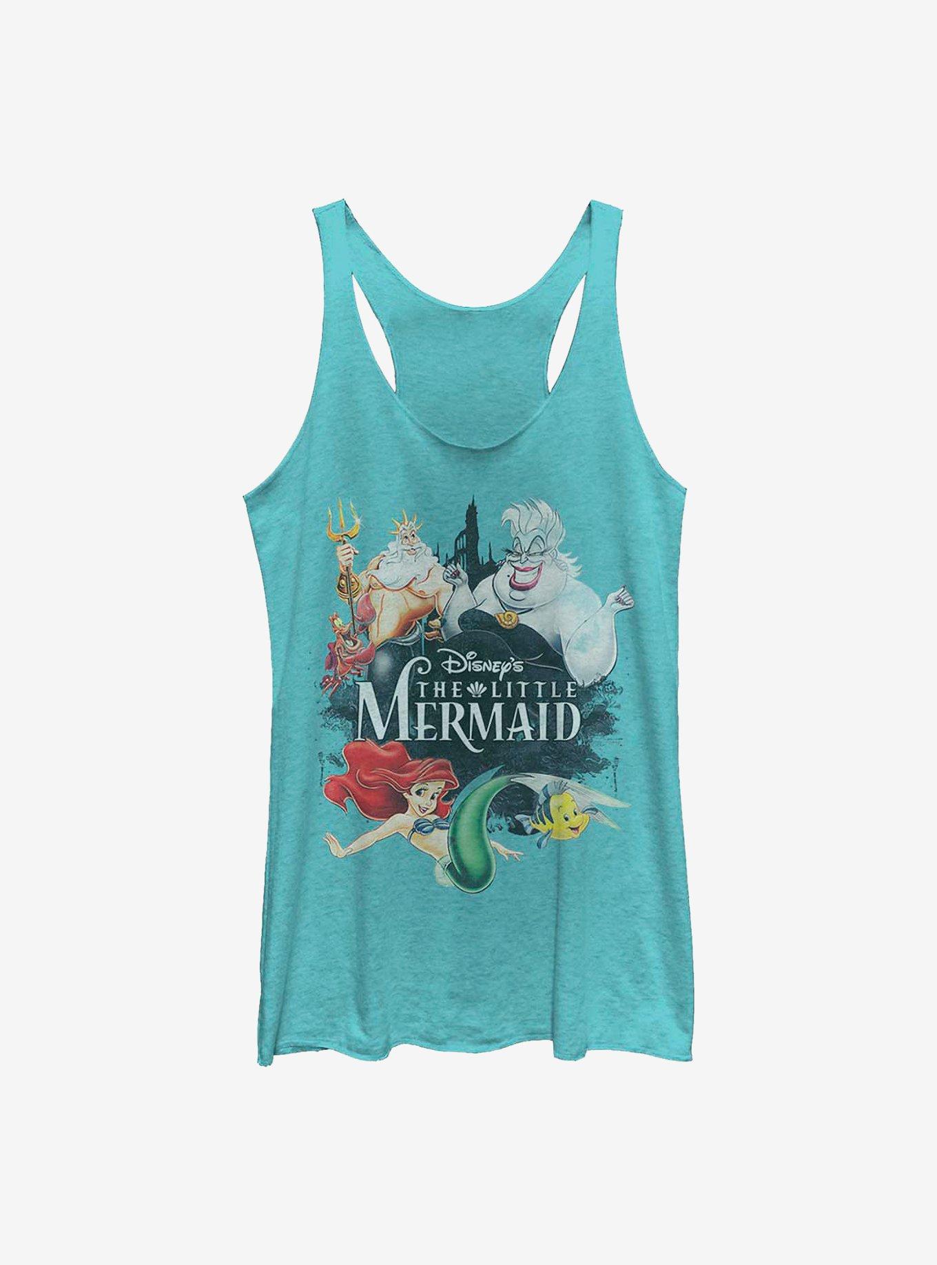 Disney The Little Mermaid Watercolor Poster Girls Tank Top, TAHI BLUE, hi-res