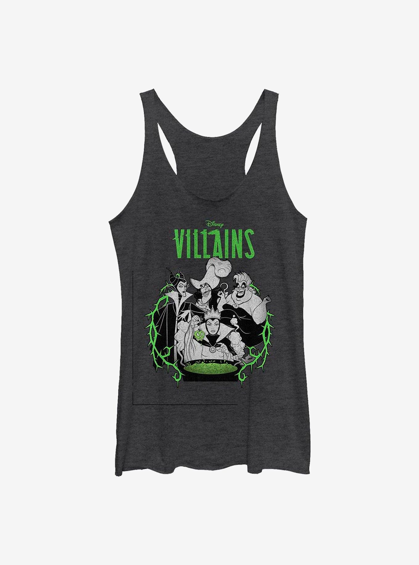 Disney Villains Lockup Girls Tank, BLK HTR, hi-res