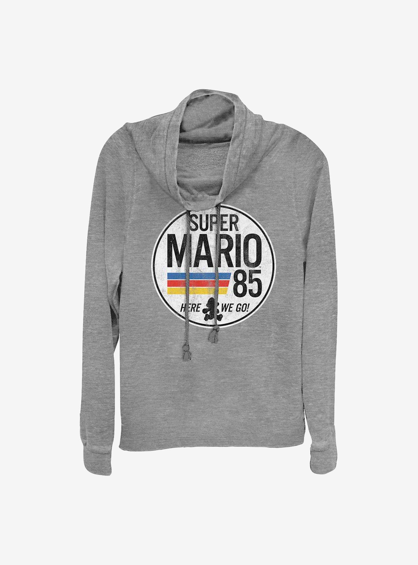 Super Mario Here We Go! Cowlneck Long-Sleeve Girls Top