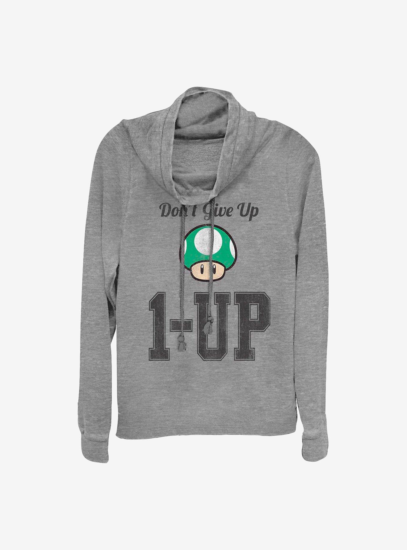Super Mario Level Up Cowlneck Long-Sleeve Girls Top, , hi-res
