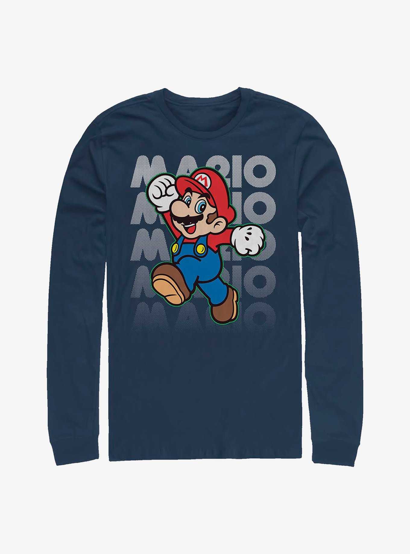 Super Mario Stacked Name Long-Sleeve T-Shirt, , hi-res