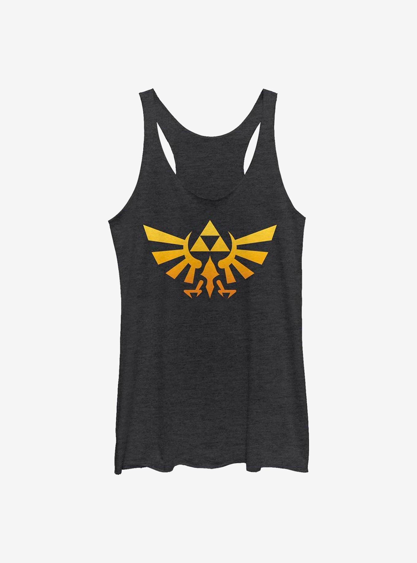 The Legend Of Zelda Gradient Triforce Girls Tank, BLK HTR, hi-res