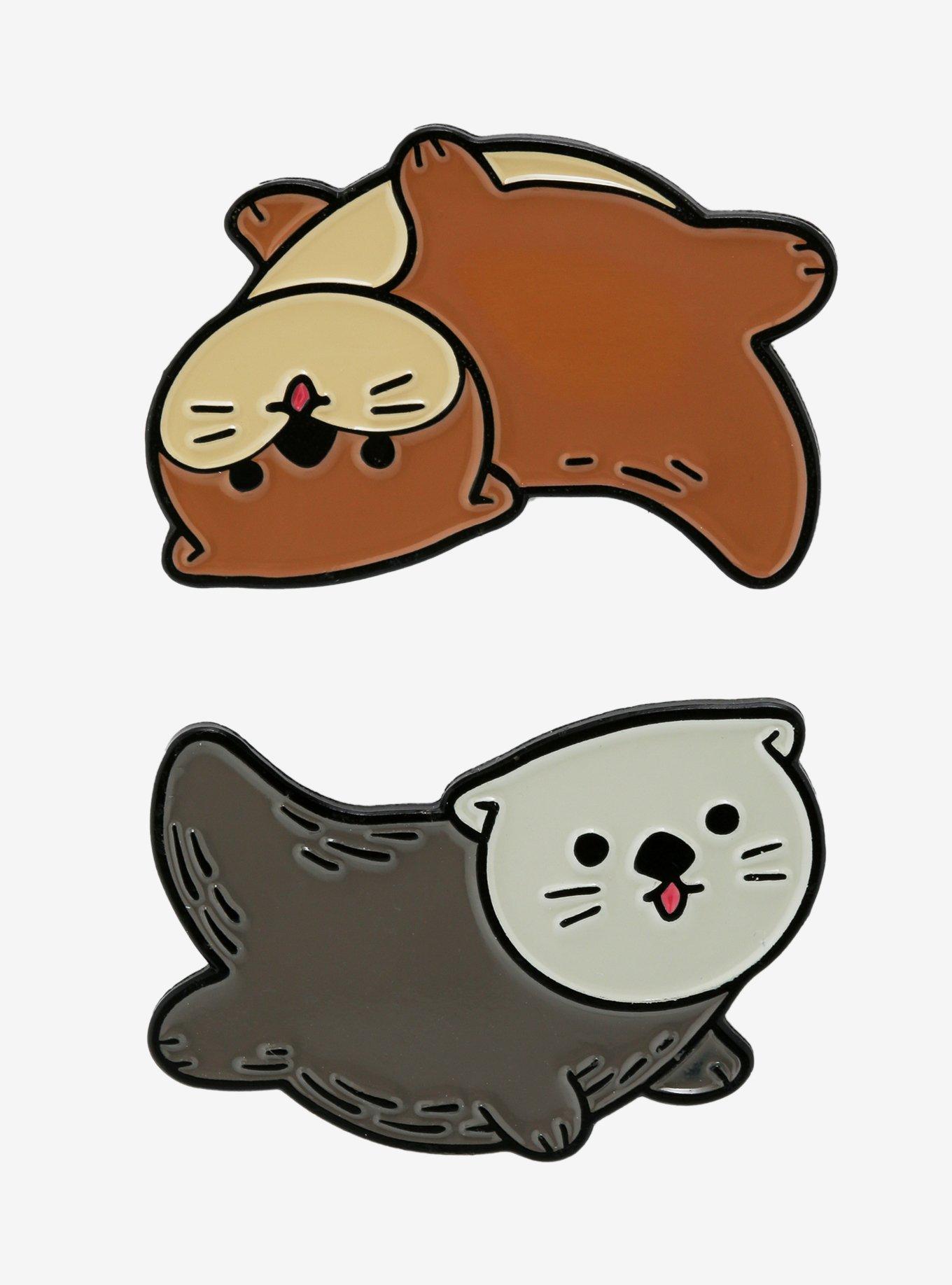 Swimming Otters Enamel Pin Set - BoxLunch Exclusive, , hi-res