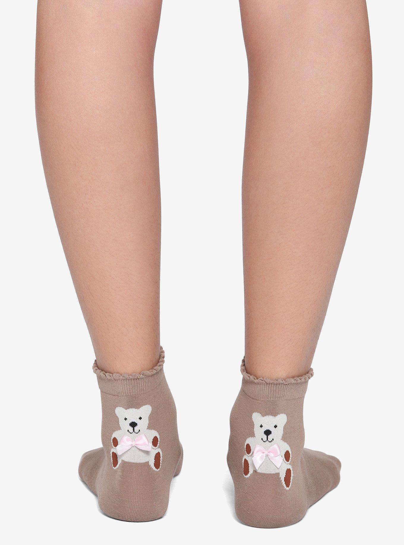 Teddy Bear Ankle Socks, , hi-res
