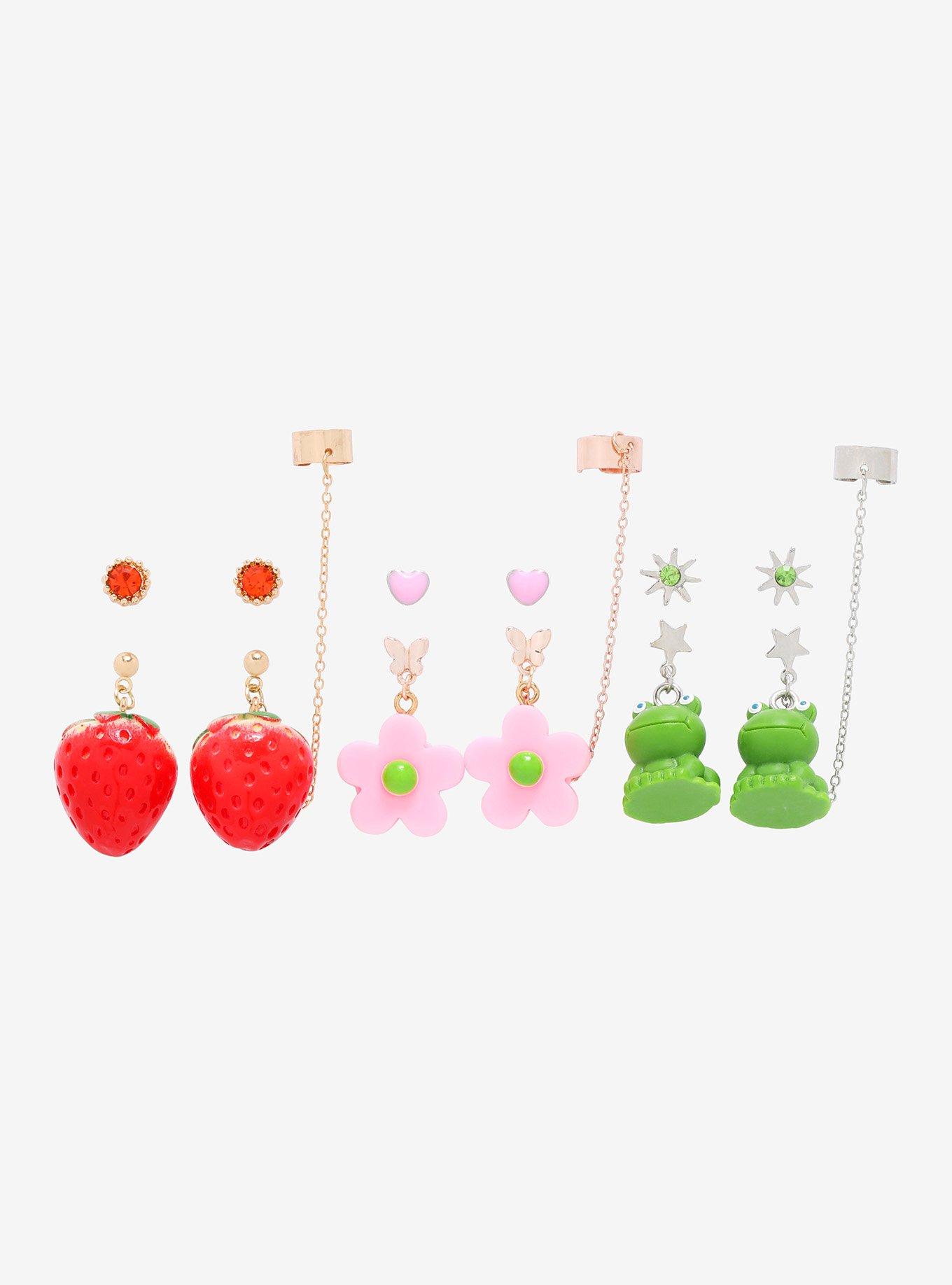 Strawberry deals frog earrings