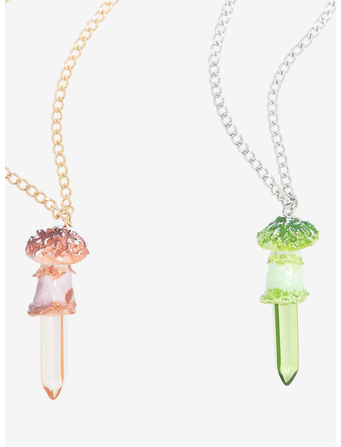 Mushroom Crystal Best Friend Necklace Set, , hi-res