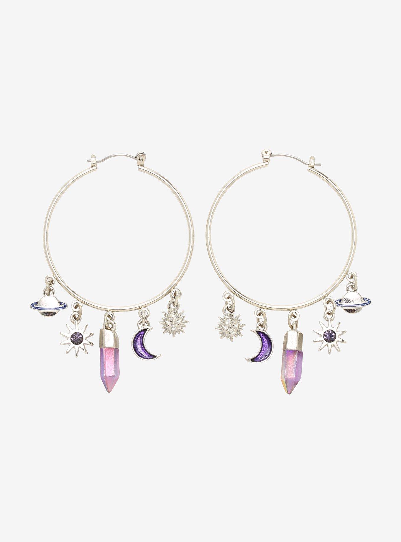 Celestial Charms Hoop Earrings, , hi-res