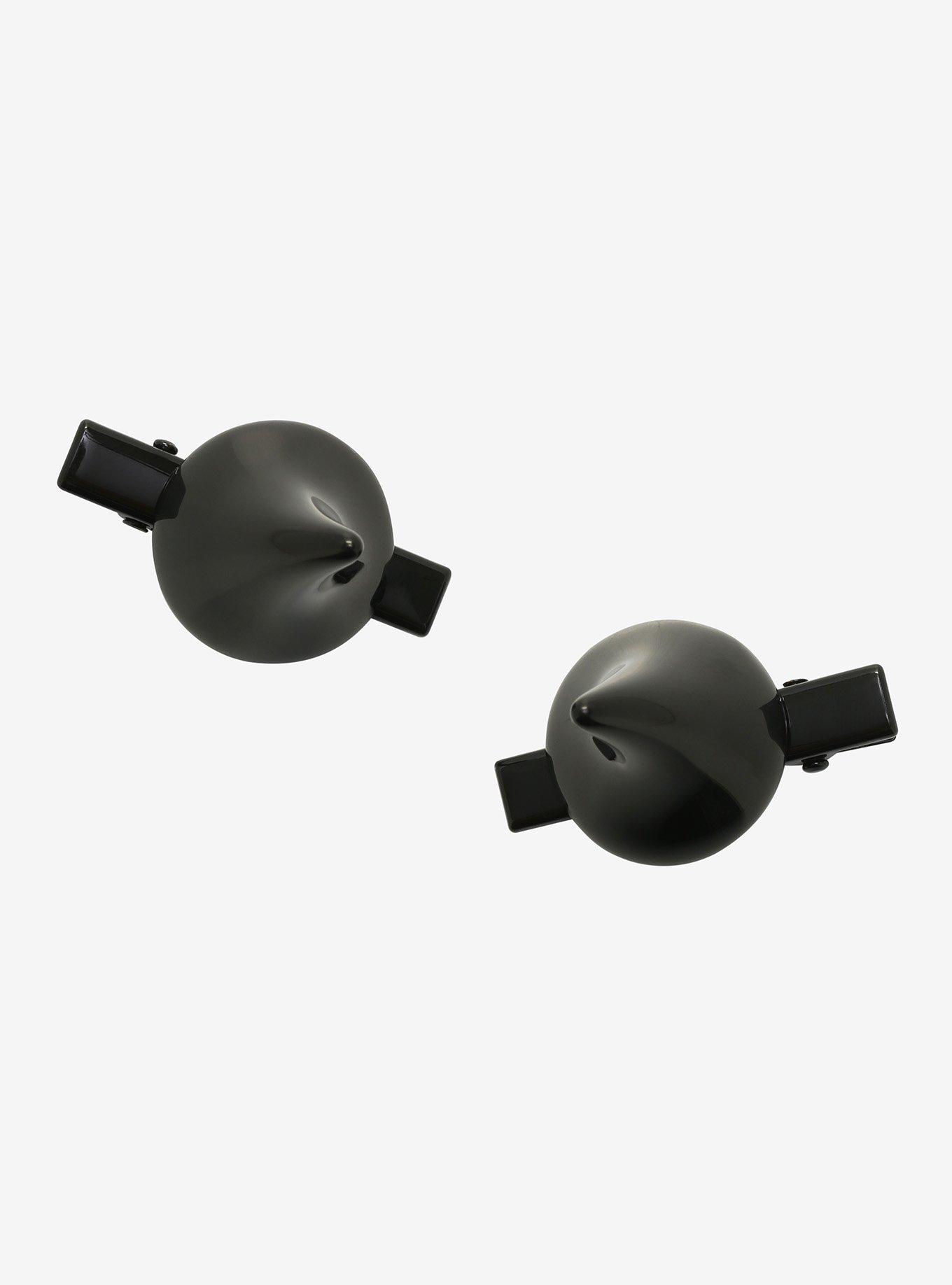 Black Mini Horns Hair Clip Set, , hi-res