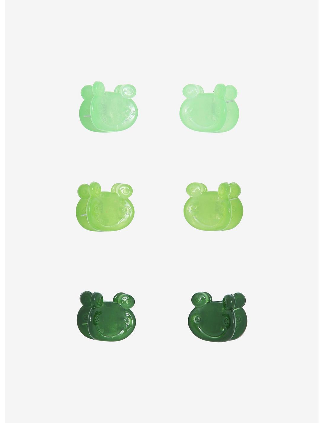 Frog Transparent Hair Clip Set, , hi-res