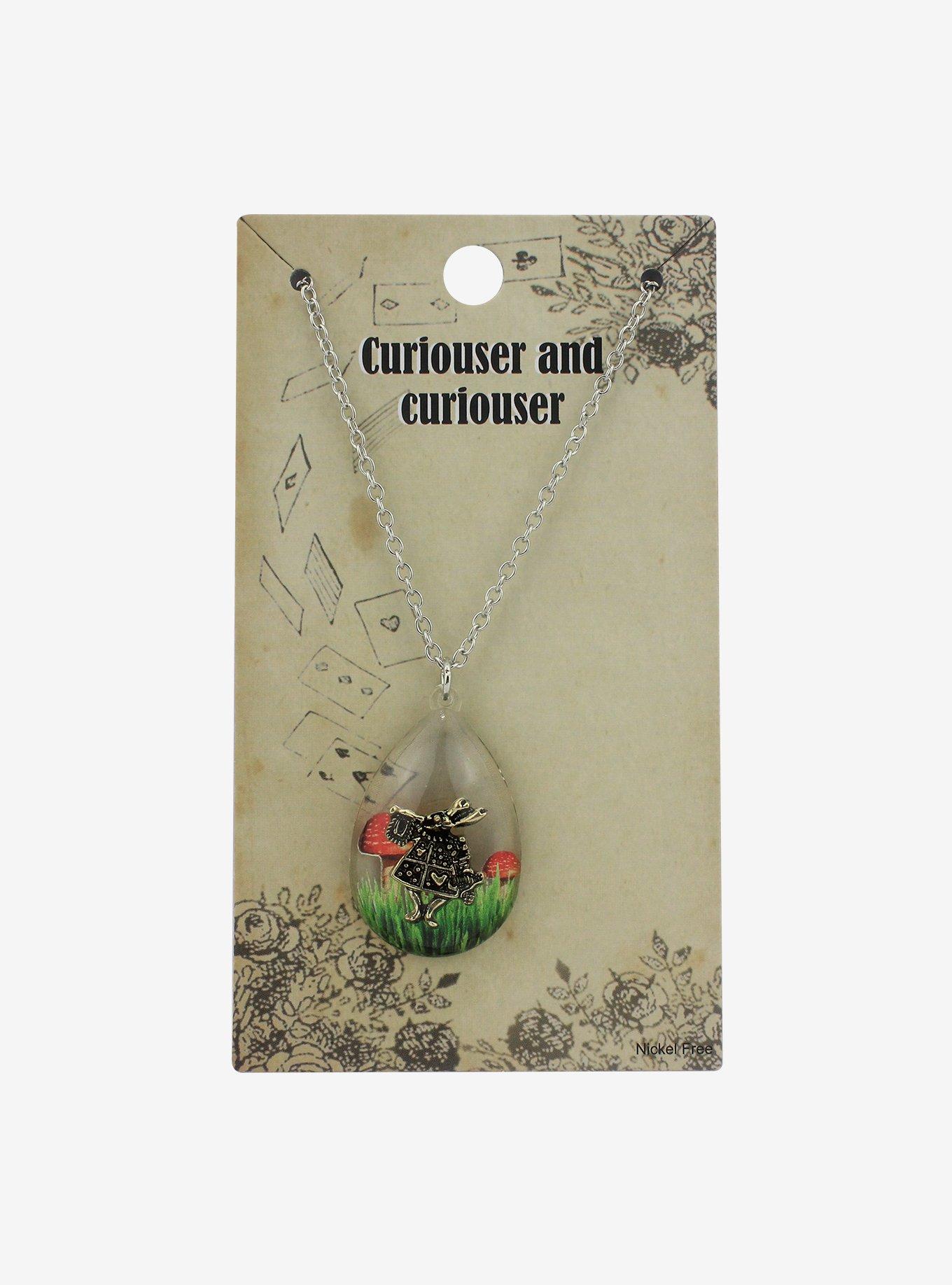Alice In Wonderland Mushroom Rabbit Pendant Necklace, , hi-res