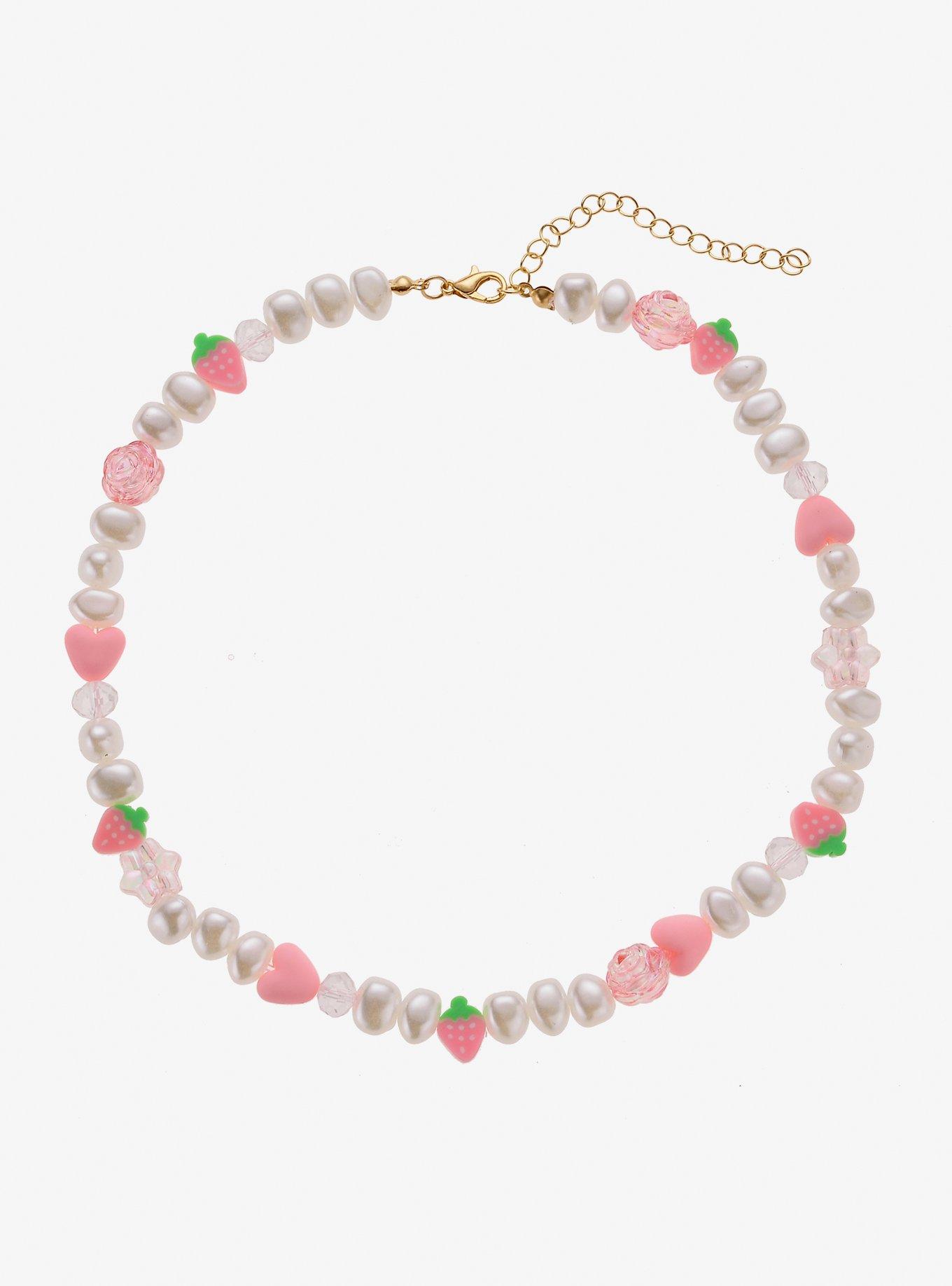 Strawberry deals beaded necklace