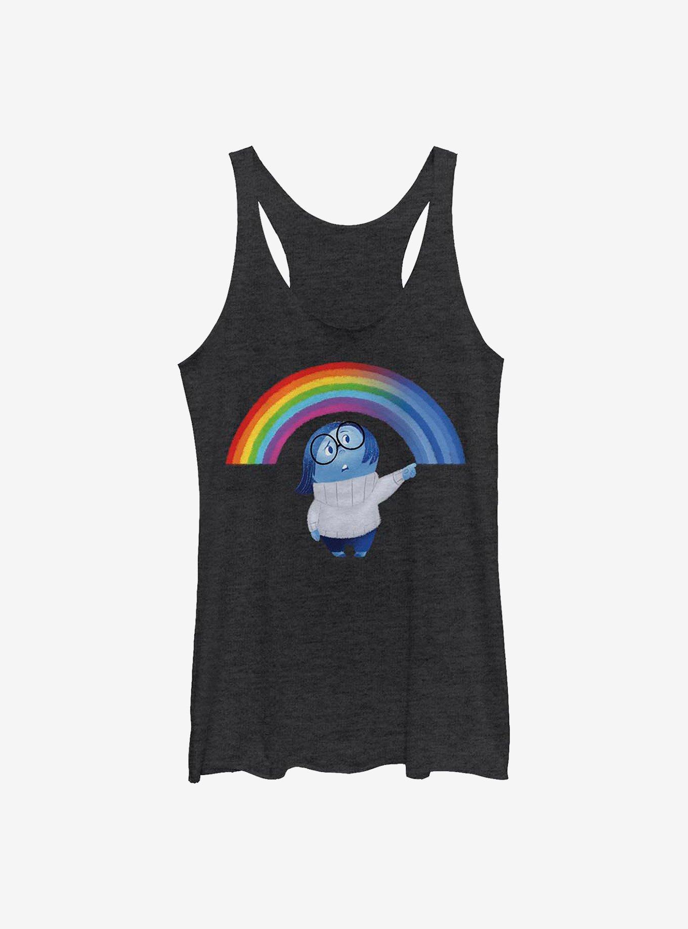 Disney Pixar Inside Out Sadness Rainbow Girls Tank, BLK HTR, hi-res