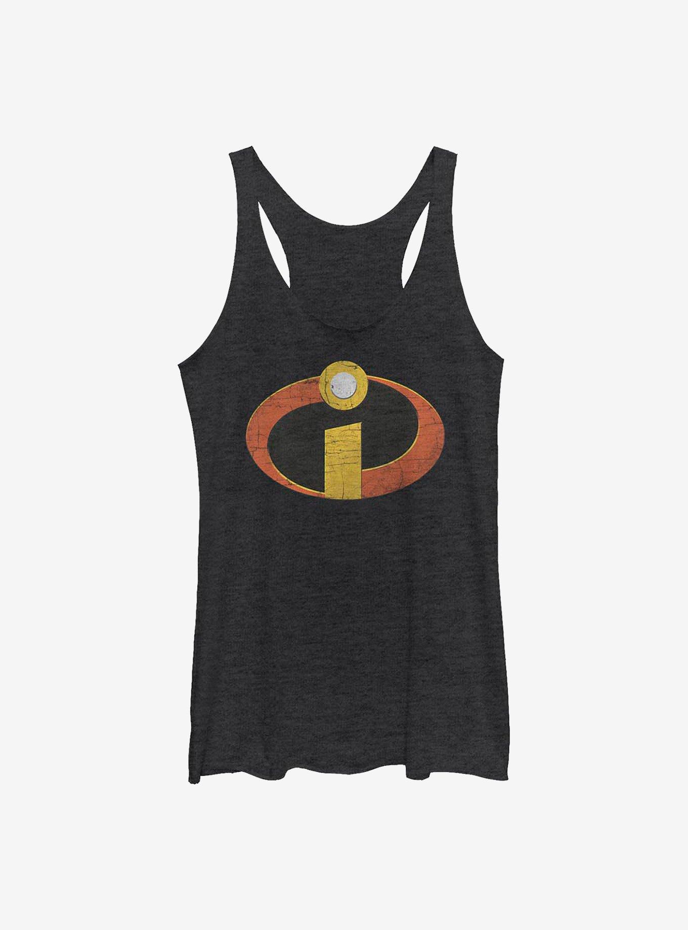 Disney Pixar The Incredibles Logo Logo Girls Tank, BLK HTR, hi-res