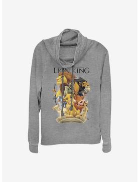 Disney The Lion King Characters Cowlneck Long-Sleeve Girls Top, GRAY HTR, hi-res