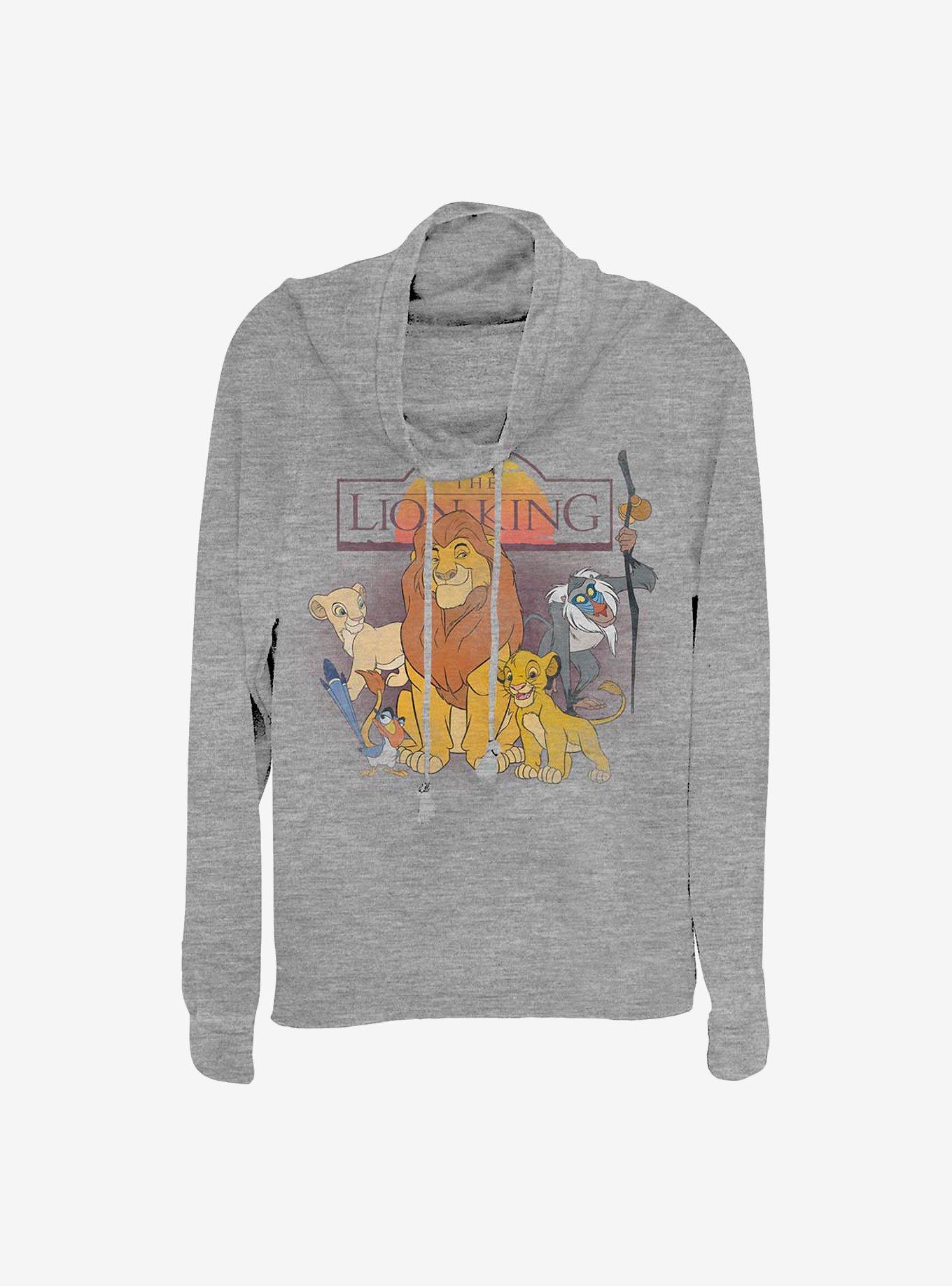 Disney The Lion King Family Cowlneck Long-Sleeve Girls Top, GRAY HTR, hi-res