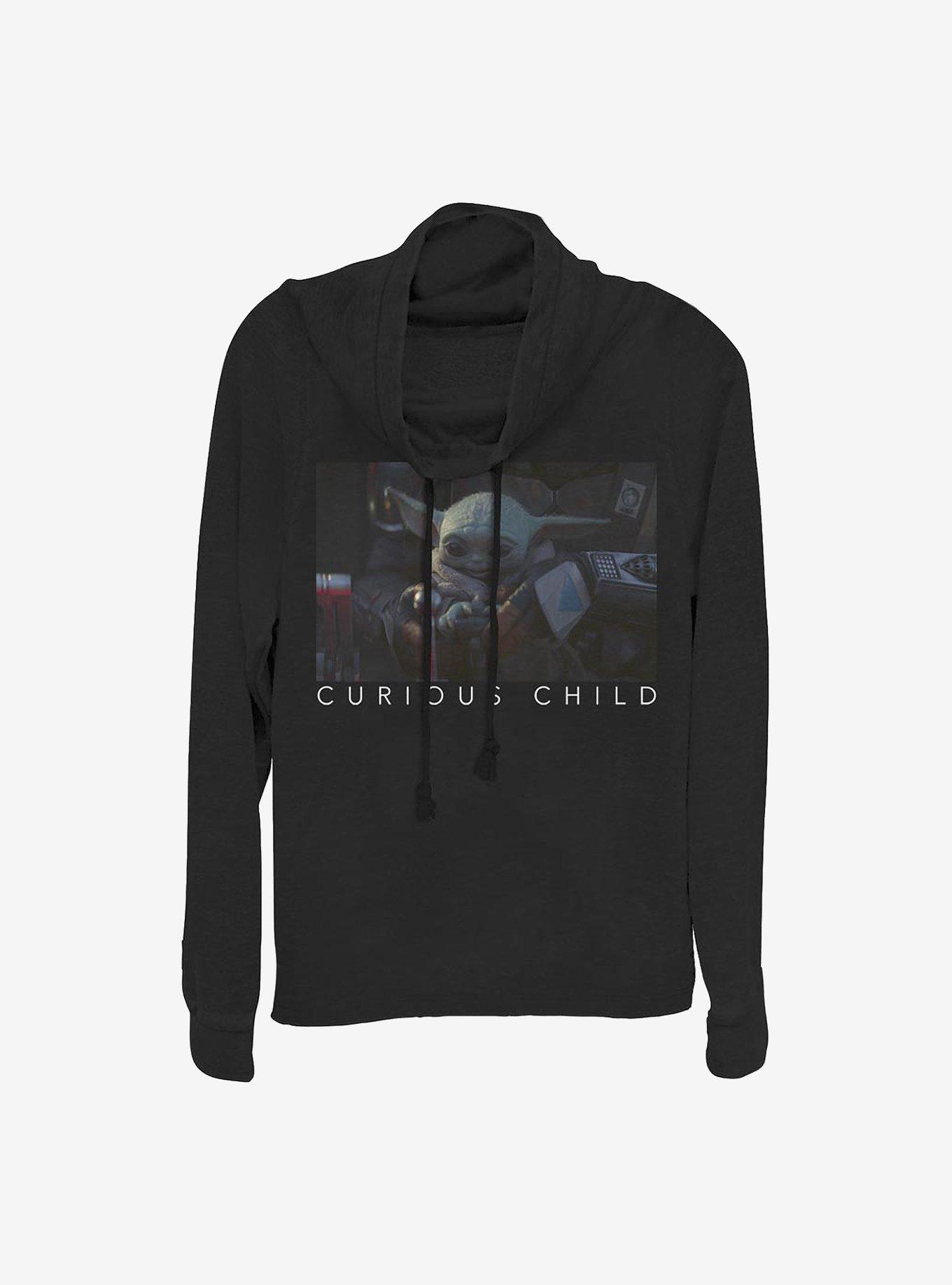 Star Wars The Mandalorian Curious The Child Cowlneck Long-Sleeve Girls Top, , hi-res