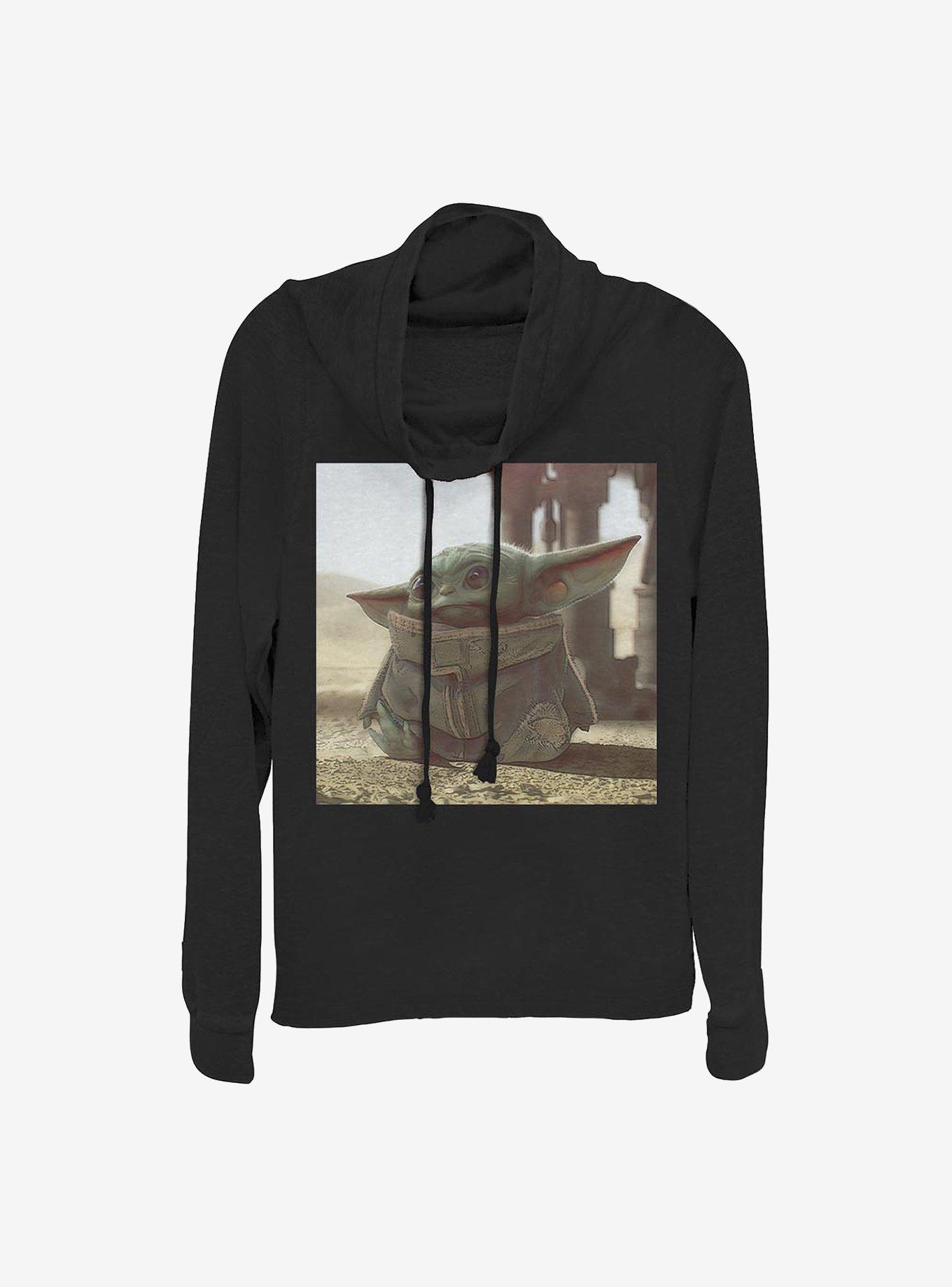 Star Wars The Mandalorian The Child Picture Cowlneck Long-Sleeve Girls Top, , hi-res