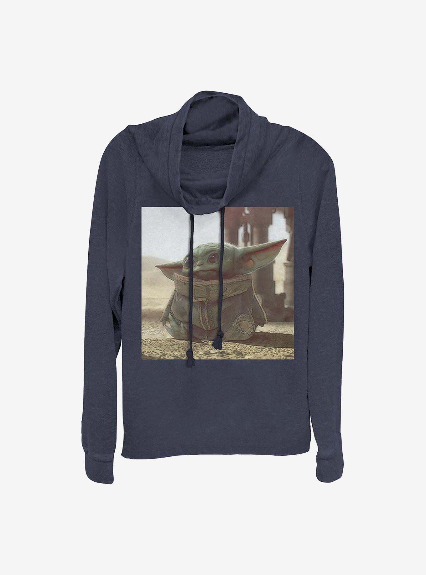 Star Wars The Mandalorian The Child Picture Cowlneck Long-Sleeve Girls Top, , hi-res