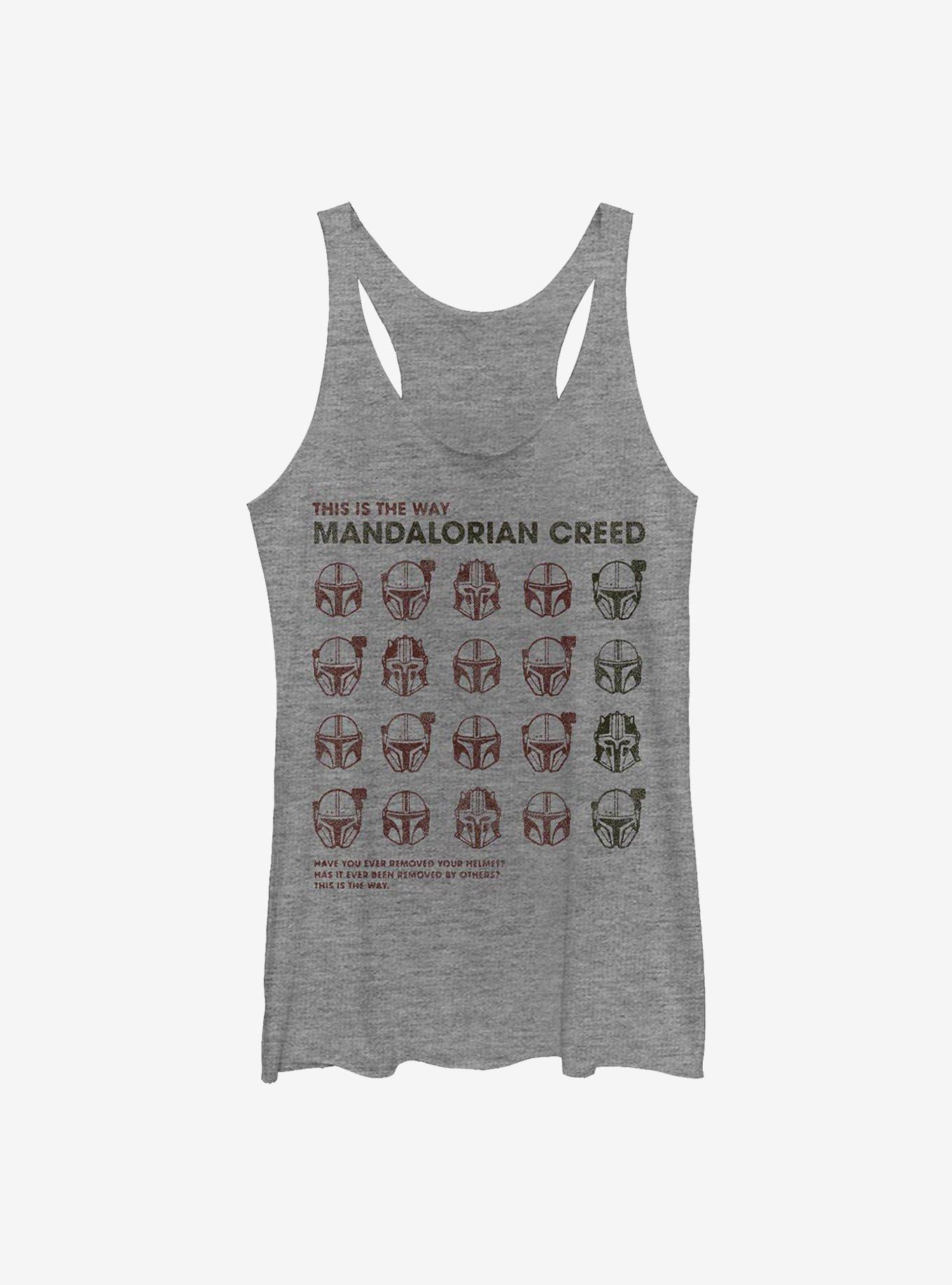 Star Wars The Mandalorian Helmet Grid Girls Tank, GRAY HTR, hi-res