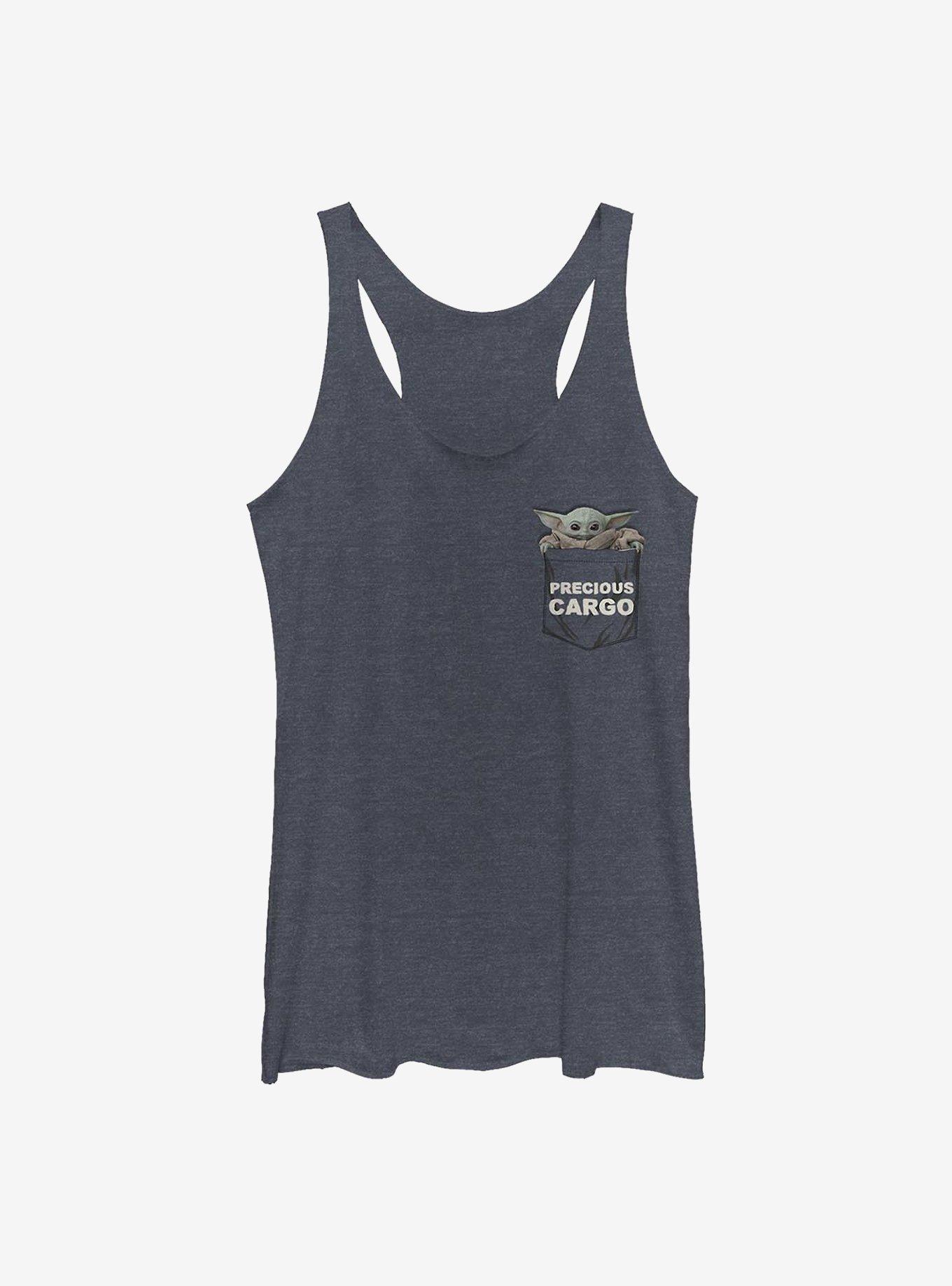 Star Wars The Mandalorian Precious Cargo The Child Girls Tank, NAVY HTR, hi-res