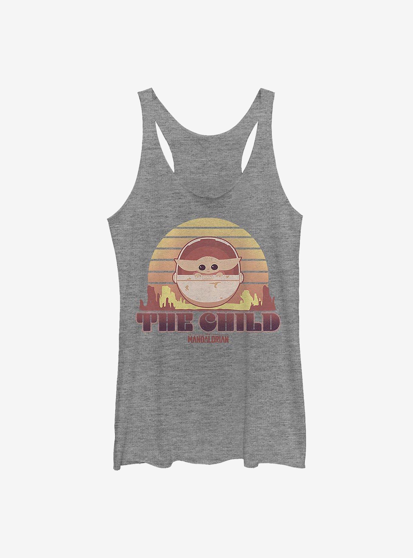 Star Wars The Mandalorian Sunset The Child Girls Tank Top, GRAY HTR, hi-res