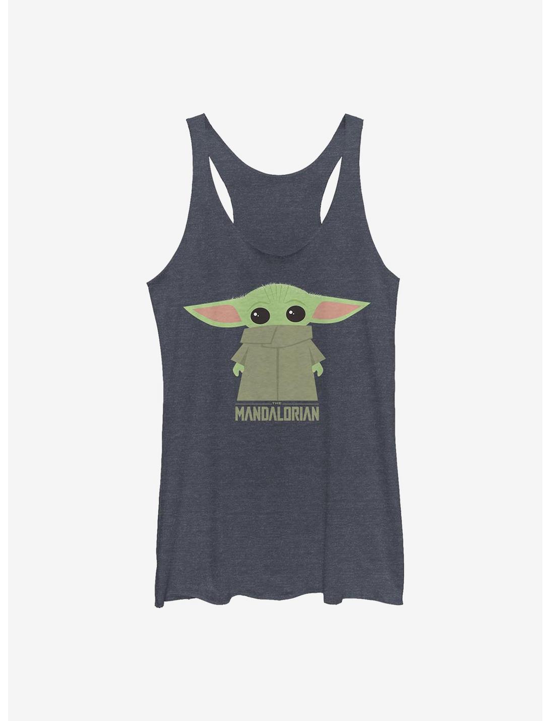 Star Wars The Mandalorian The Child Covered Face Girls Tank, NAVY HTR, hi-res