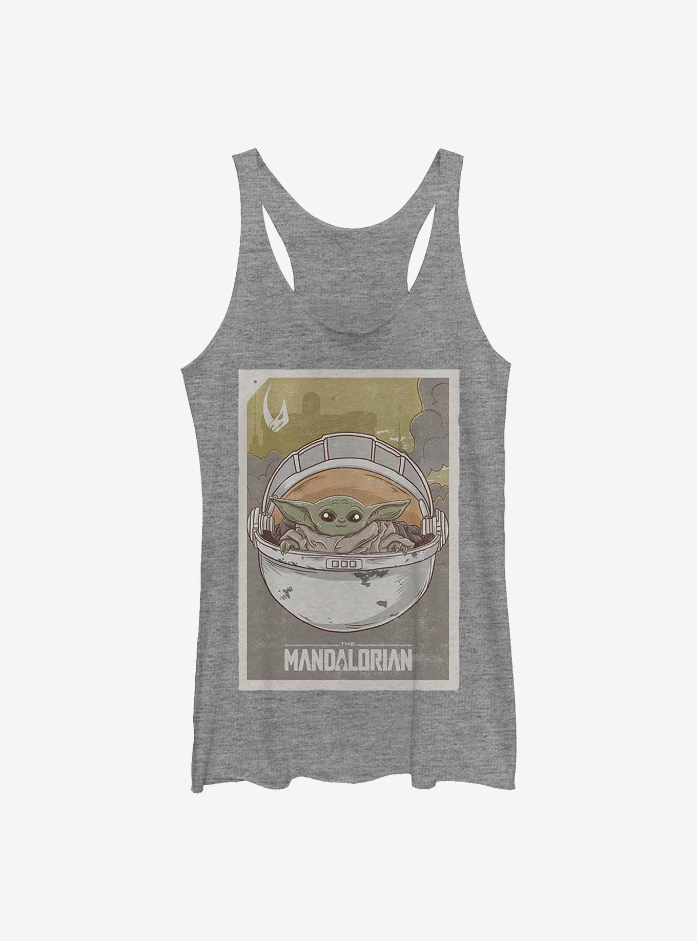 Star Wars The Mandalorian The Child Poster Girls Tank, GRAY HTR, hi-res