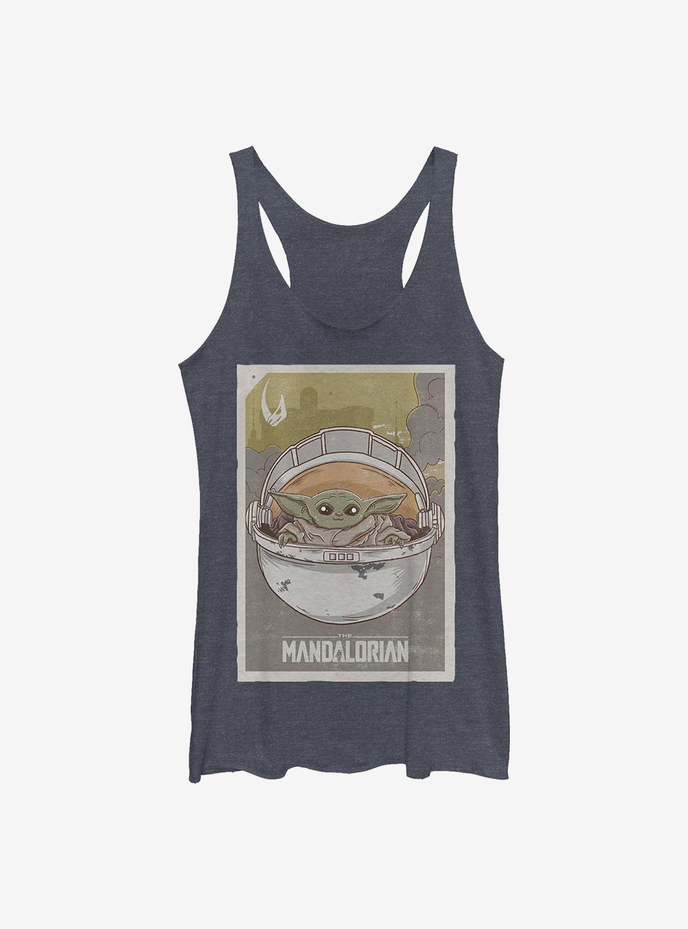 Star Wars The Mandalorian The Child Poster Girls Tank, NAVY HTR, hi-res