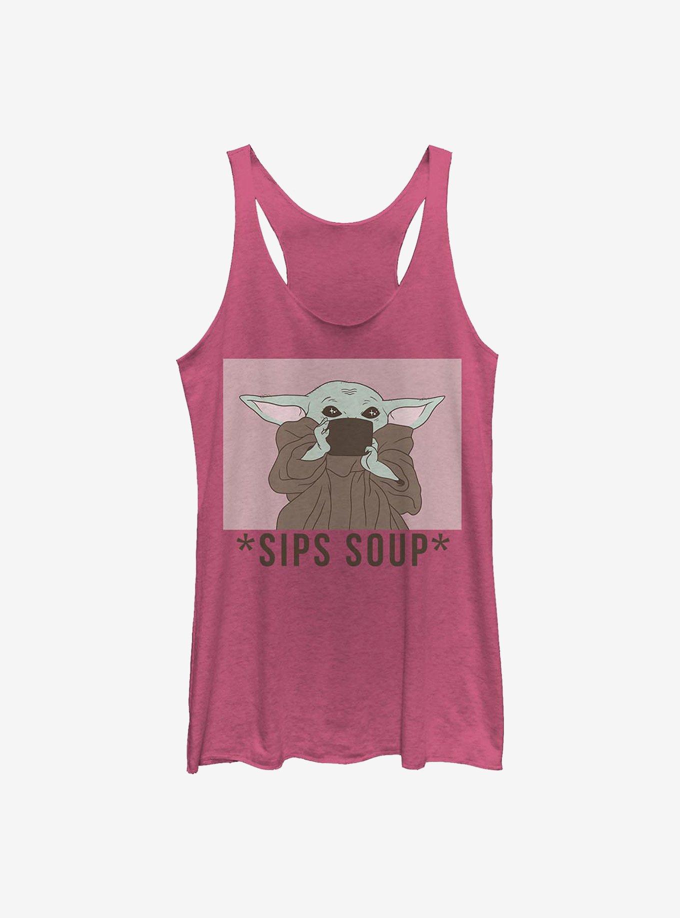 Star Wars The Mandalorian The Child Sips Tea Girls Tank, PINK HTR, hi-res