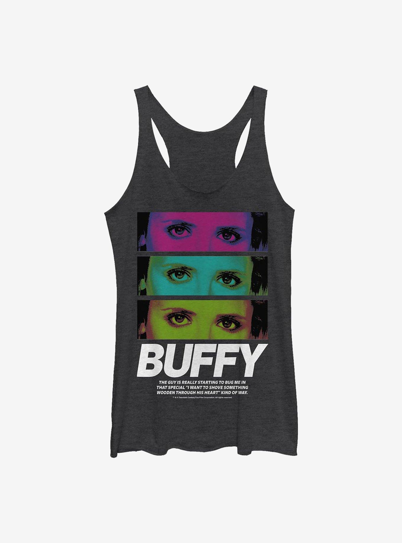 Buffy The Vampire Slayer Buffy Stack Girls Tank, BLK HTR, hi-res