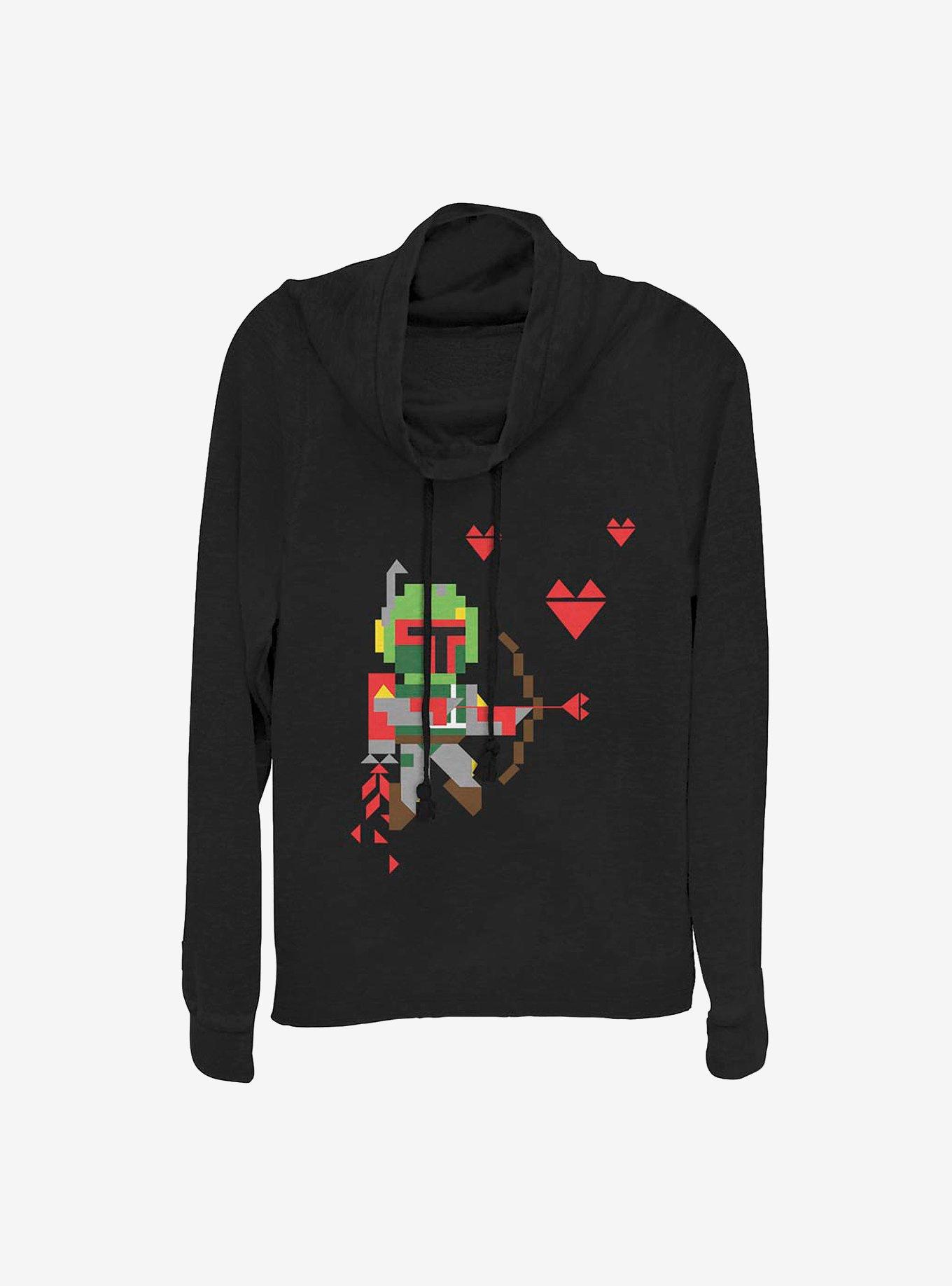 Star Wars Boba Love Cowlneck Long-Sleeve Girls Top, BLACK, hi-res