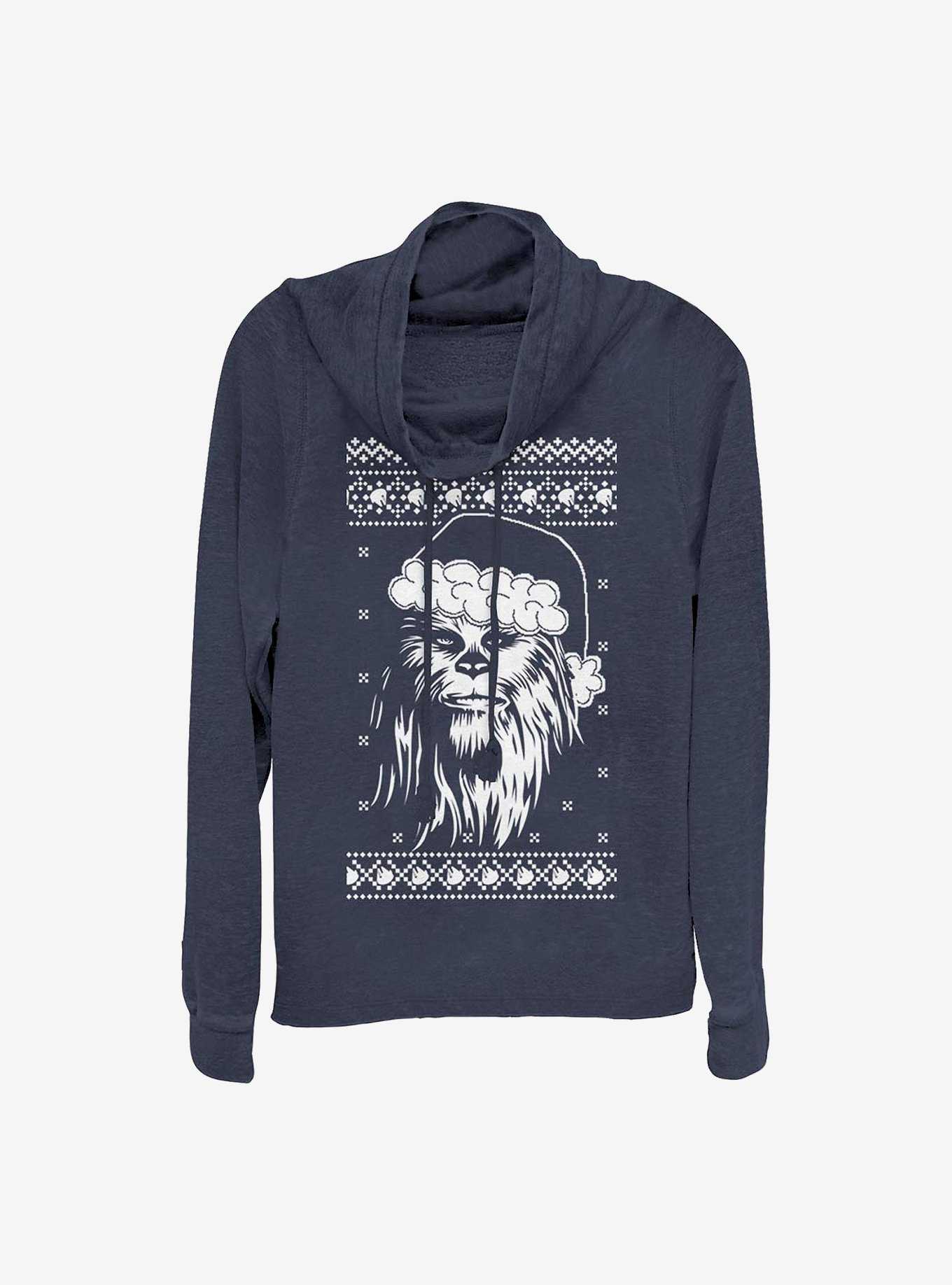 Star Wars Chewbacca Ugly Holiday Cowlneck Long-Sleeve Girls Top, , hi-res
