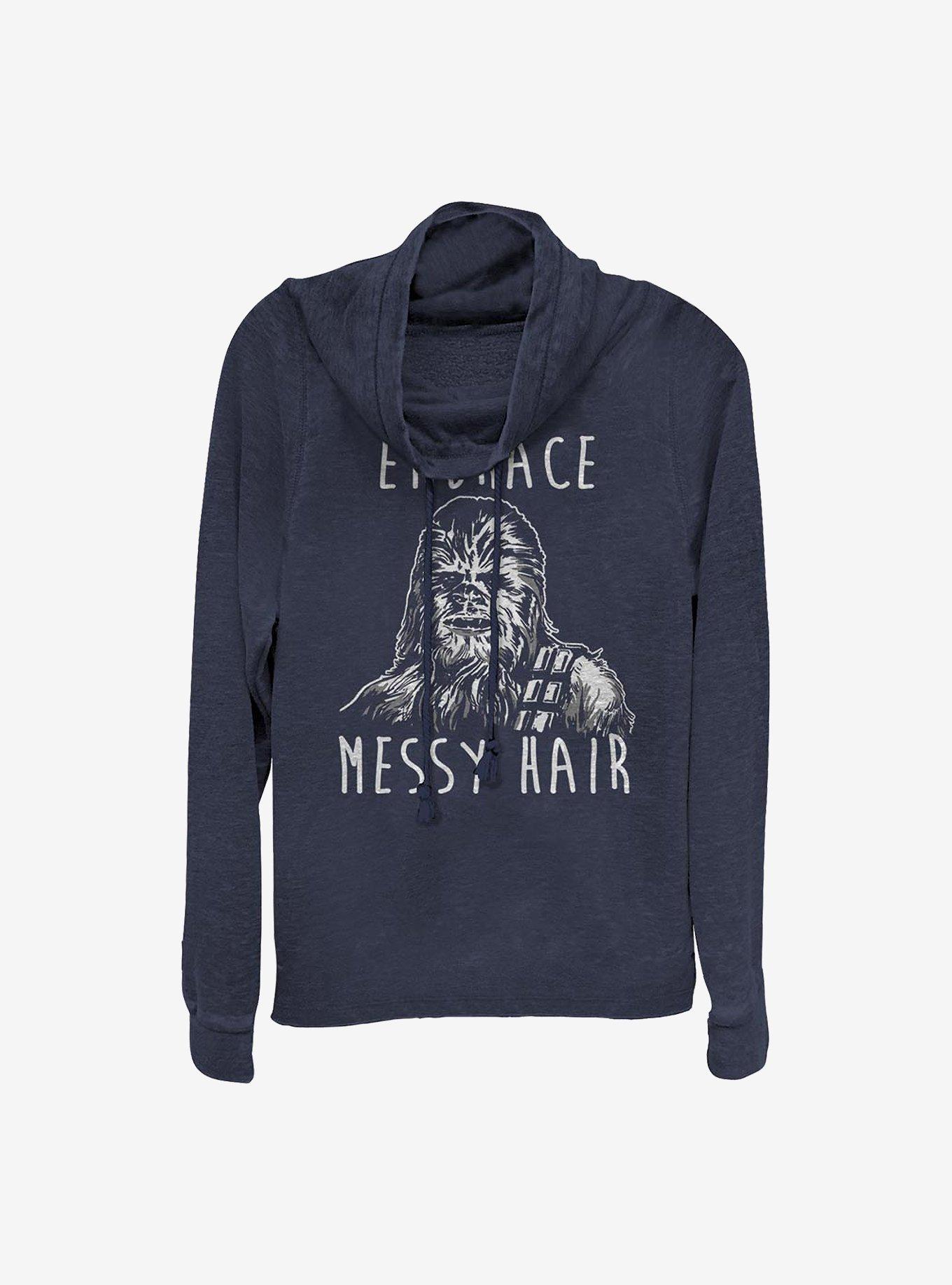Star Wars Embrace Hair Cowlneck Long-Sleeve Girls Top, , hi-res