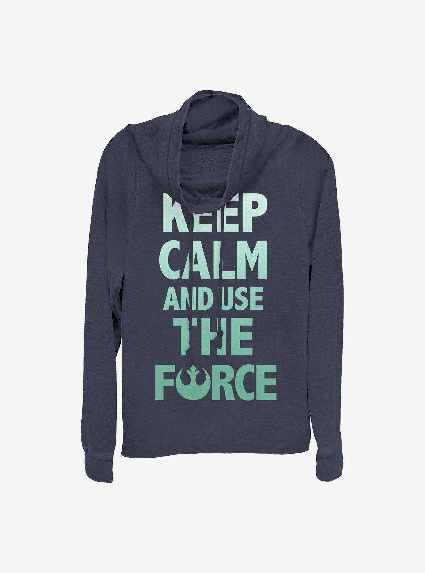 Star Wars Keep Calm Cowlneck Long-Sleeve Girls Top, , hi-res