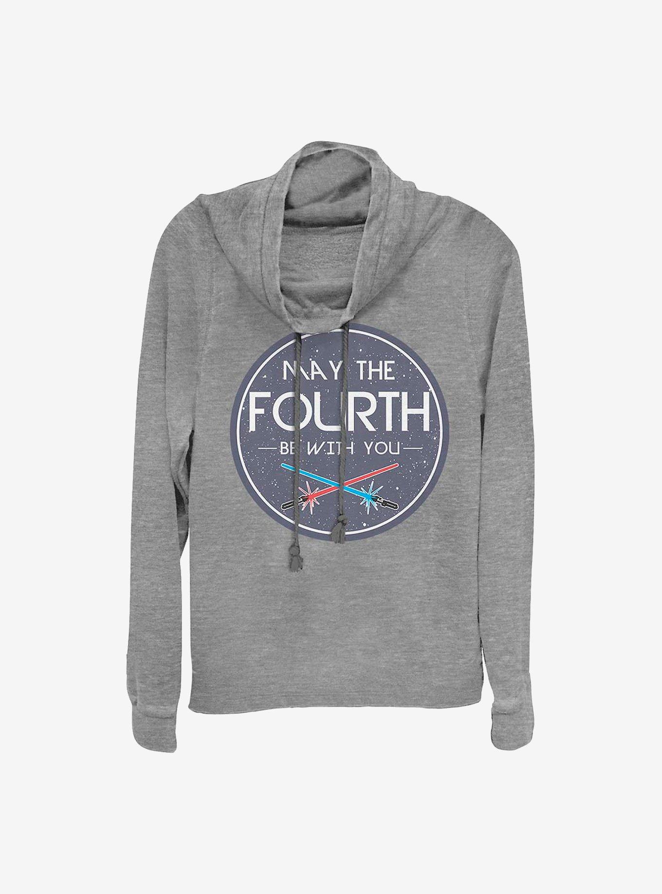 Star Wars May The Fourth Circle Cowlneck Long-Sleeve Girls Top, , hi-res