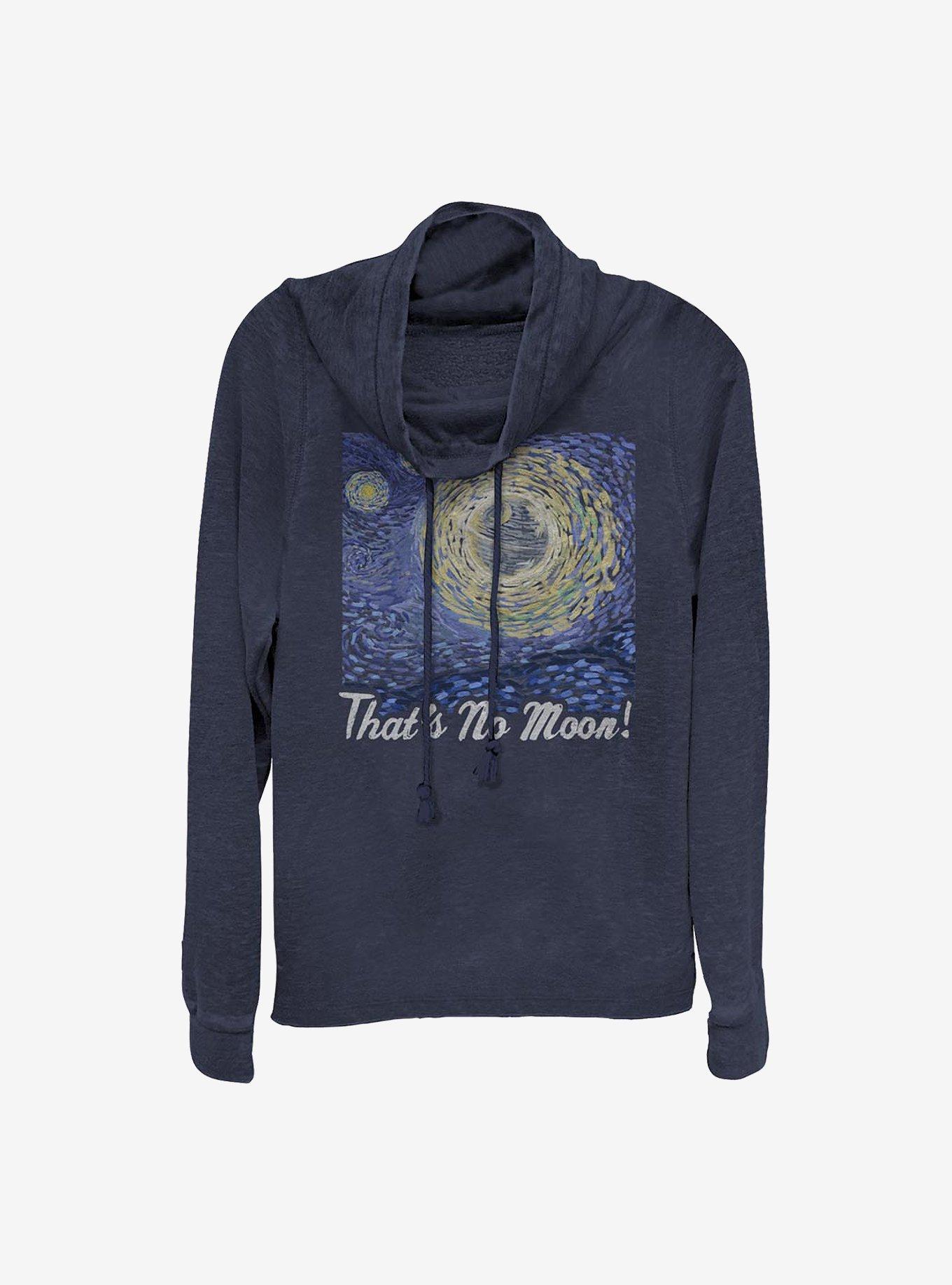 Star Wars Not A Moon Cowlneck Long-Sleeve Girls Top, NAVY, hi-res