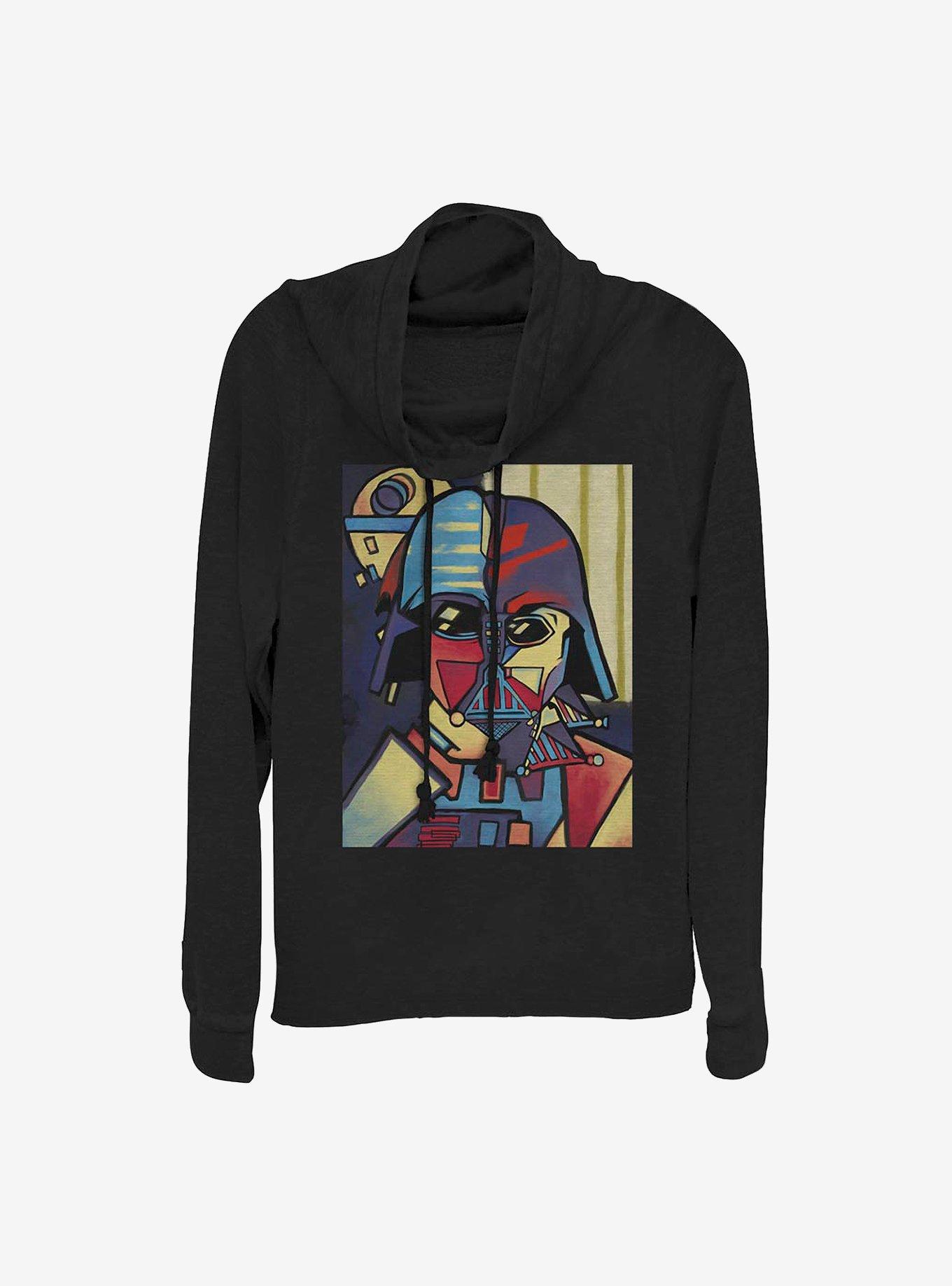 Star Wars Picasso Vader Cowlneck Long-Sleeve Girls Top, BLACK, hi-res