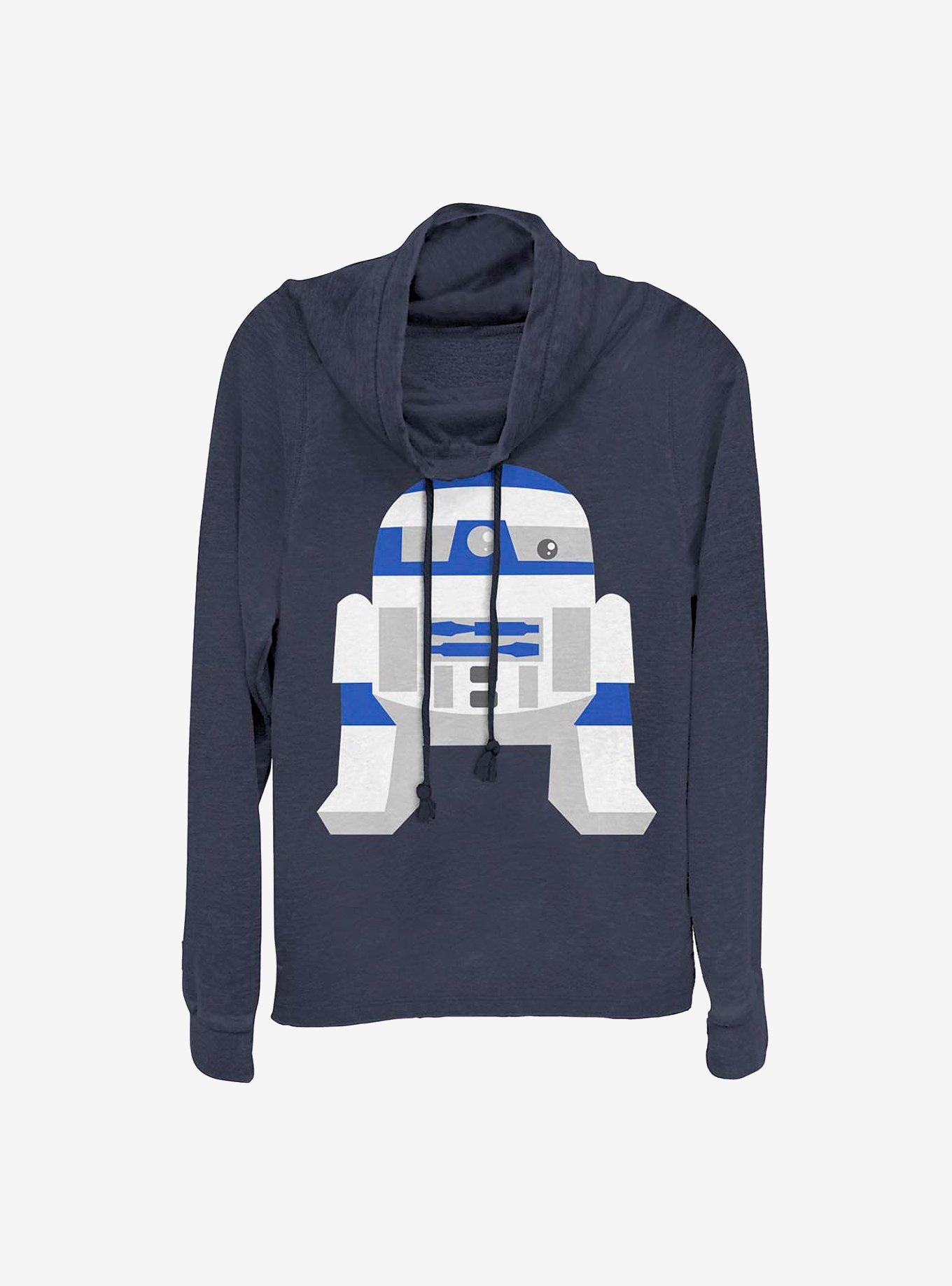 Star Wars R2 Cute Cowlneck Long-Sleeve Girls Top, NAVY, hi-res