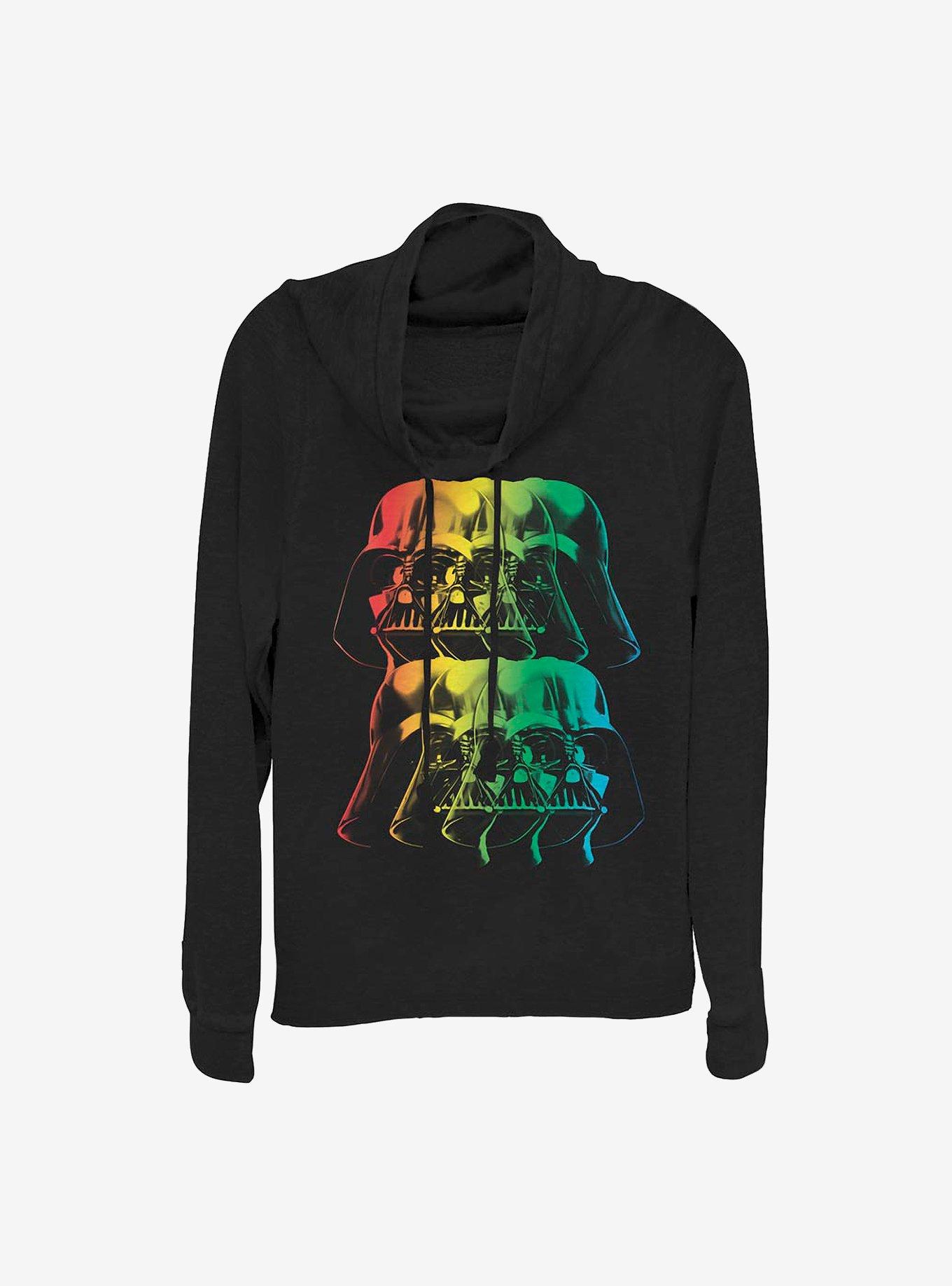 Star Wars Rainbow Vader Cowlneck Long-Sleeve Girls Top, , hi-res