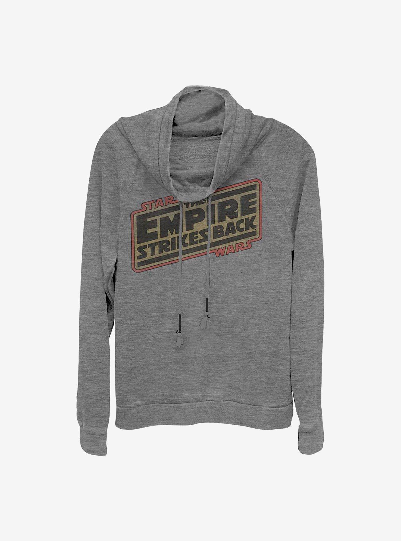 Star Wars Retro Empire Cowlneck Long-Sleeve Girls Top, GRAY HTR, hi-res