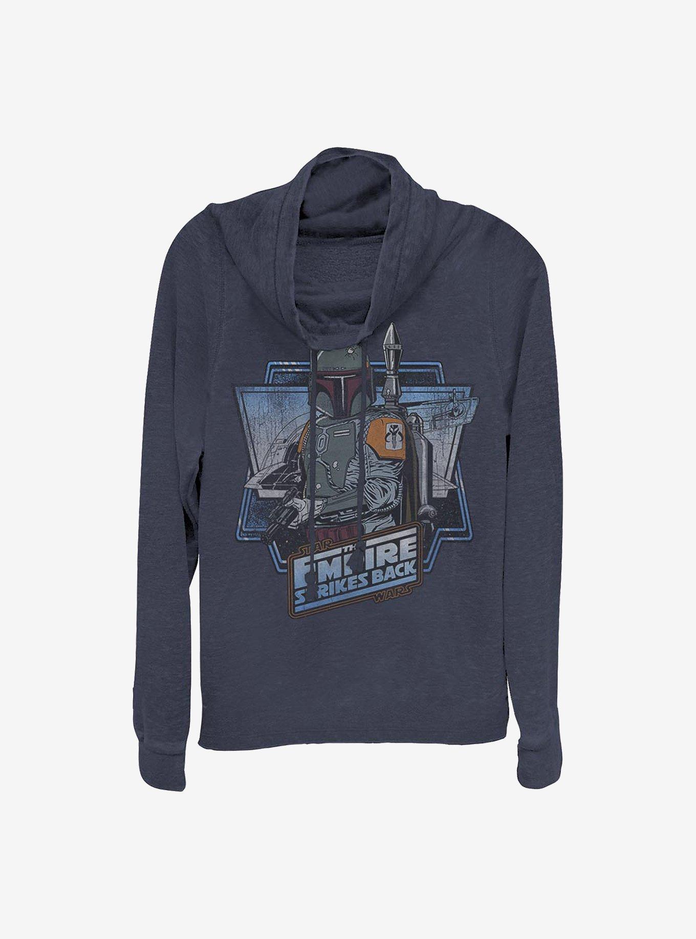 Star Wars The Fett Cowlneck Long-Sleeve Girls Top, NAVY, hi-res