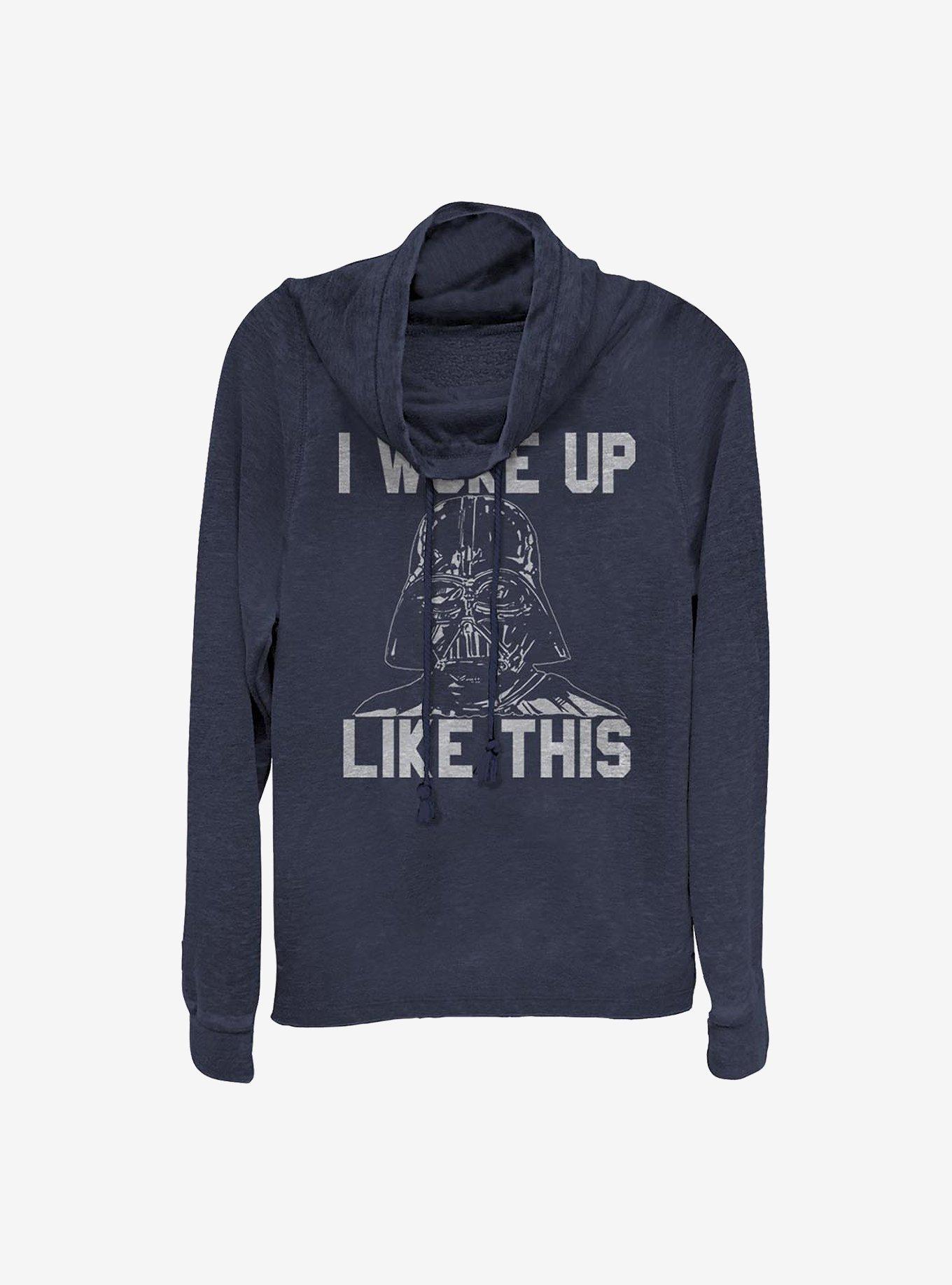 Star Wars Woke Up Cowlneck Long-Sleeve Girls Top, NAVY, hi-res