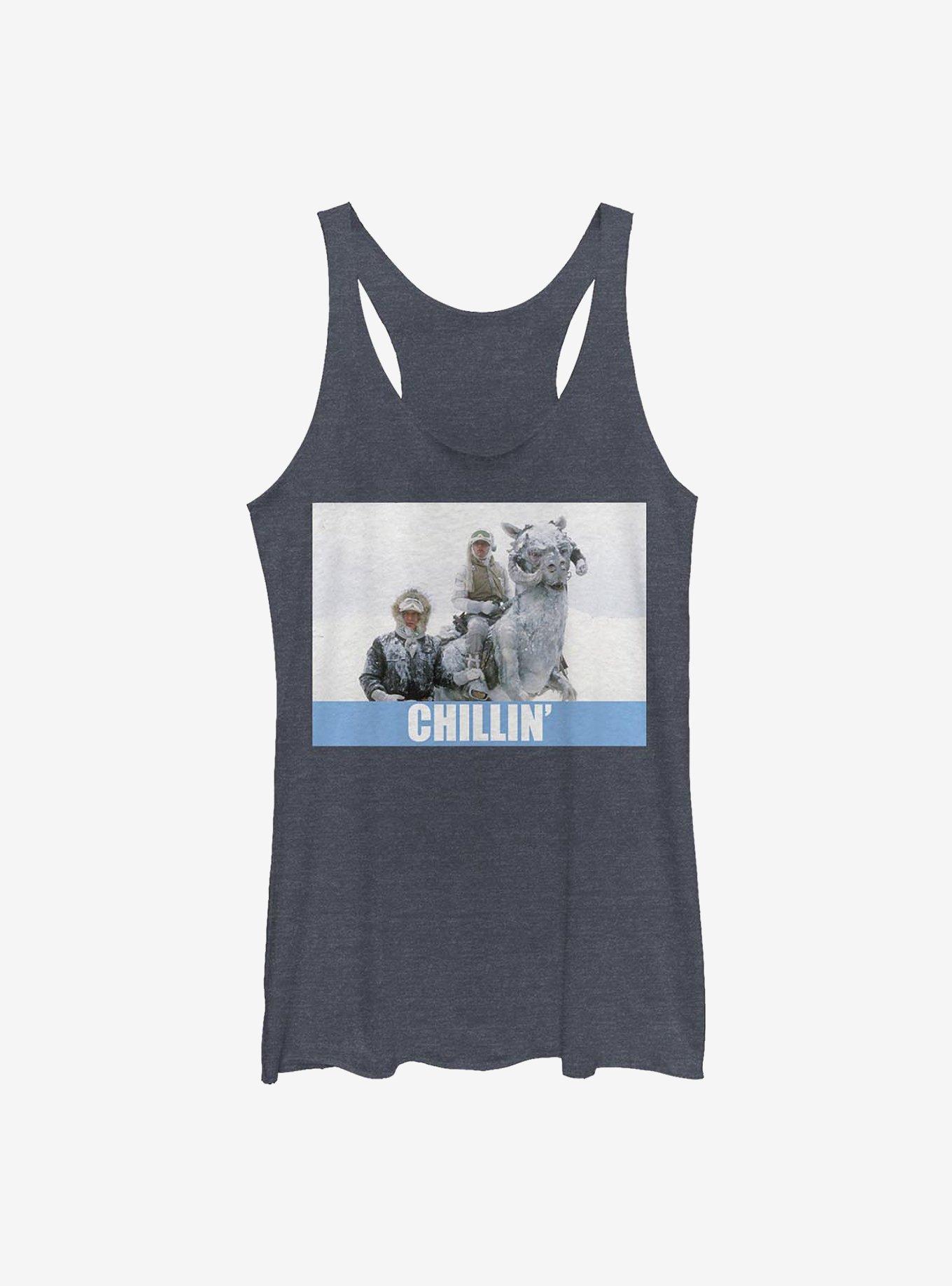 Star Wars Chilling Meme Girls Tank, NAVY HTR, hi-res