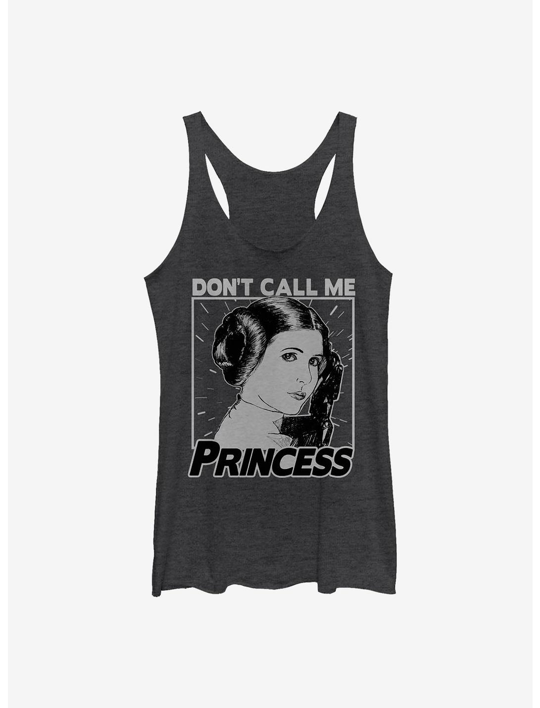 Star Wars Princess Leia Don't Call Me Princess Girls Tank, BLK HTR, hi-res