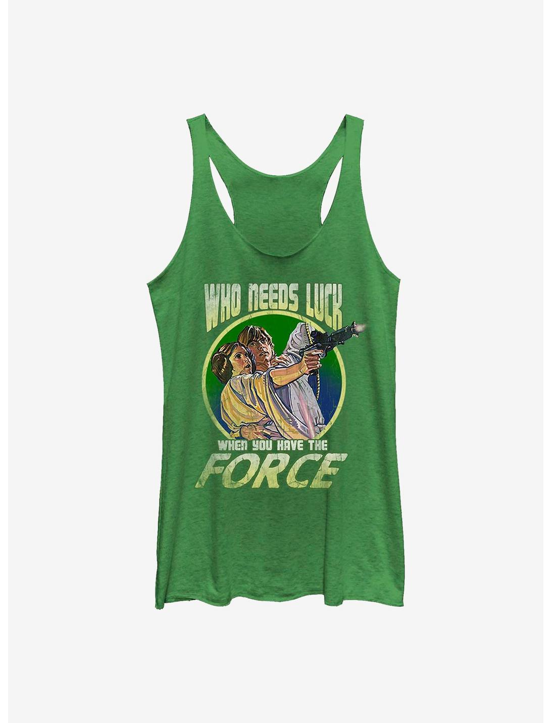 Star Wars Who Needs Luck Luke And Leia Girls Tank Top, ENVY, hi-res