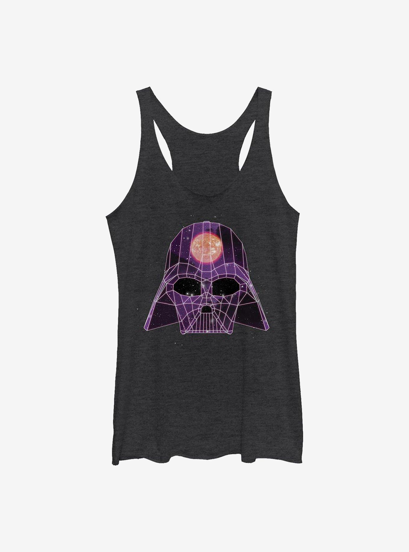 Star Wars Wireframe Vader Girls Tank, BLK HTR, hi-res