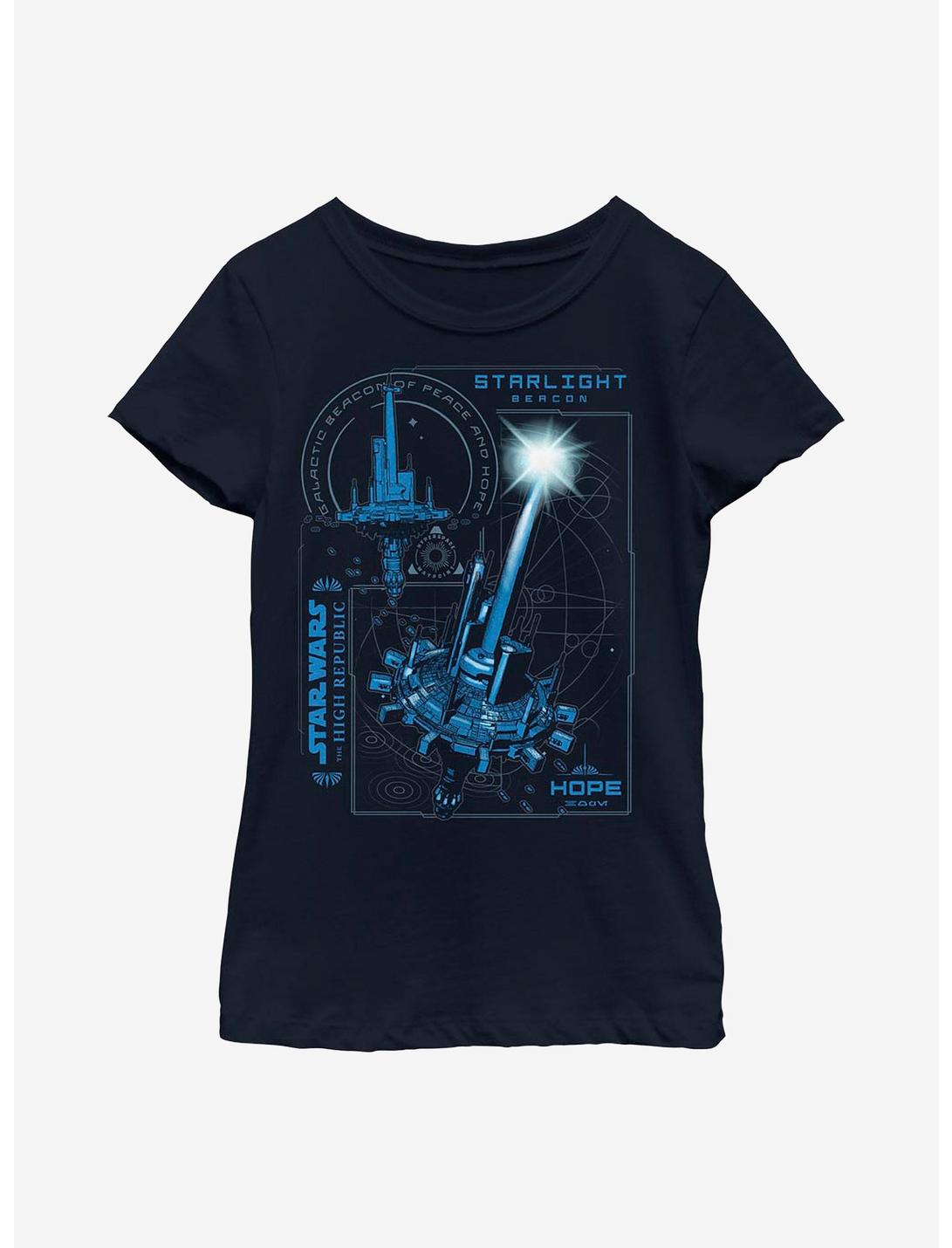 Star Wars: The High Republic Starlight Station Youth Girls T-Shirt, NAVY, hi-res
