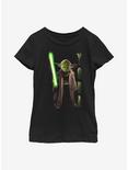 Star Wars: The High Republic Yoda Hero Shot Youth Girls T-Shirt, BLACK, hi-res